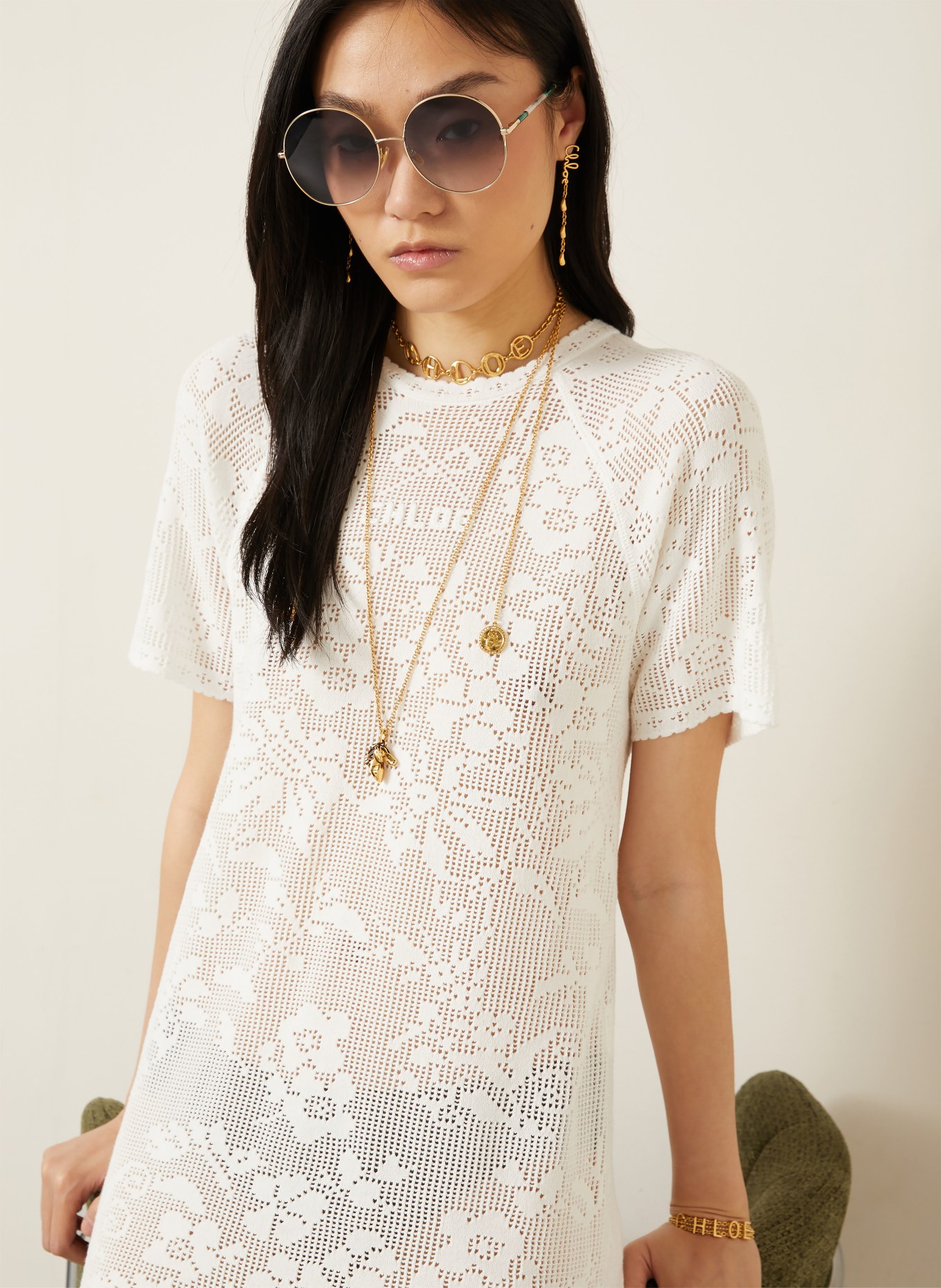 Chloé Strickkleid: WEISS