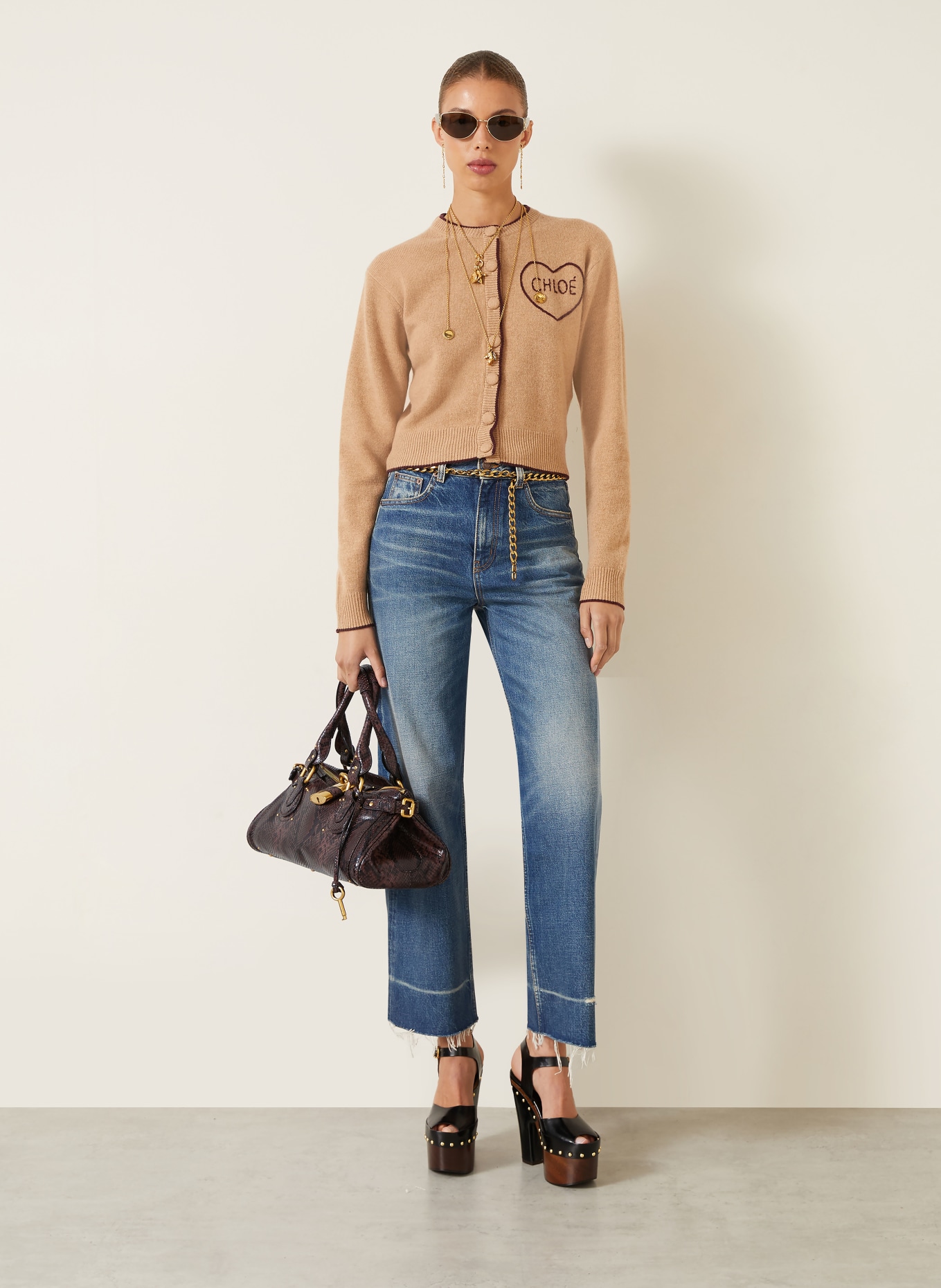 Chloé Cashmere Cardigan: BEIGE