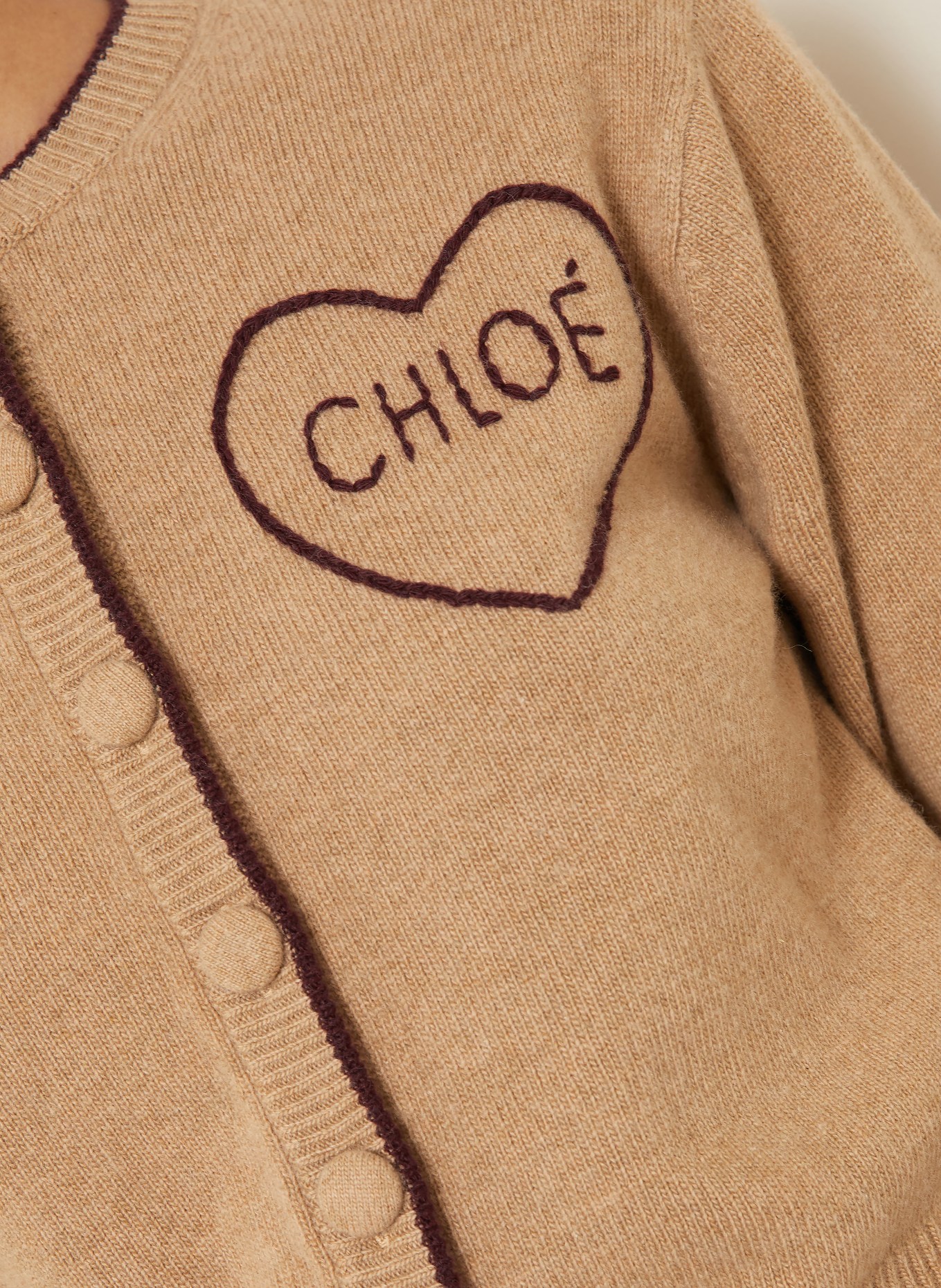 Chloé Cashmere Cardigan: BEIGE