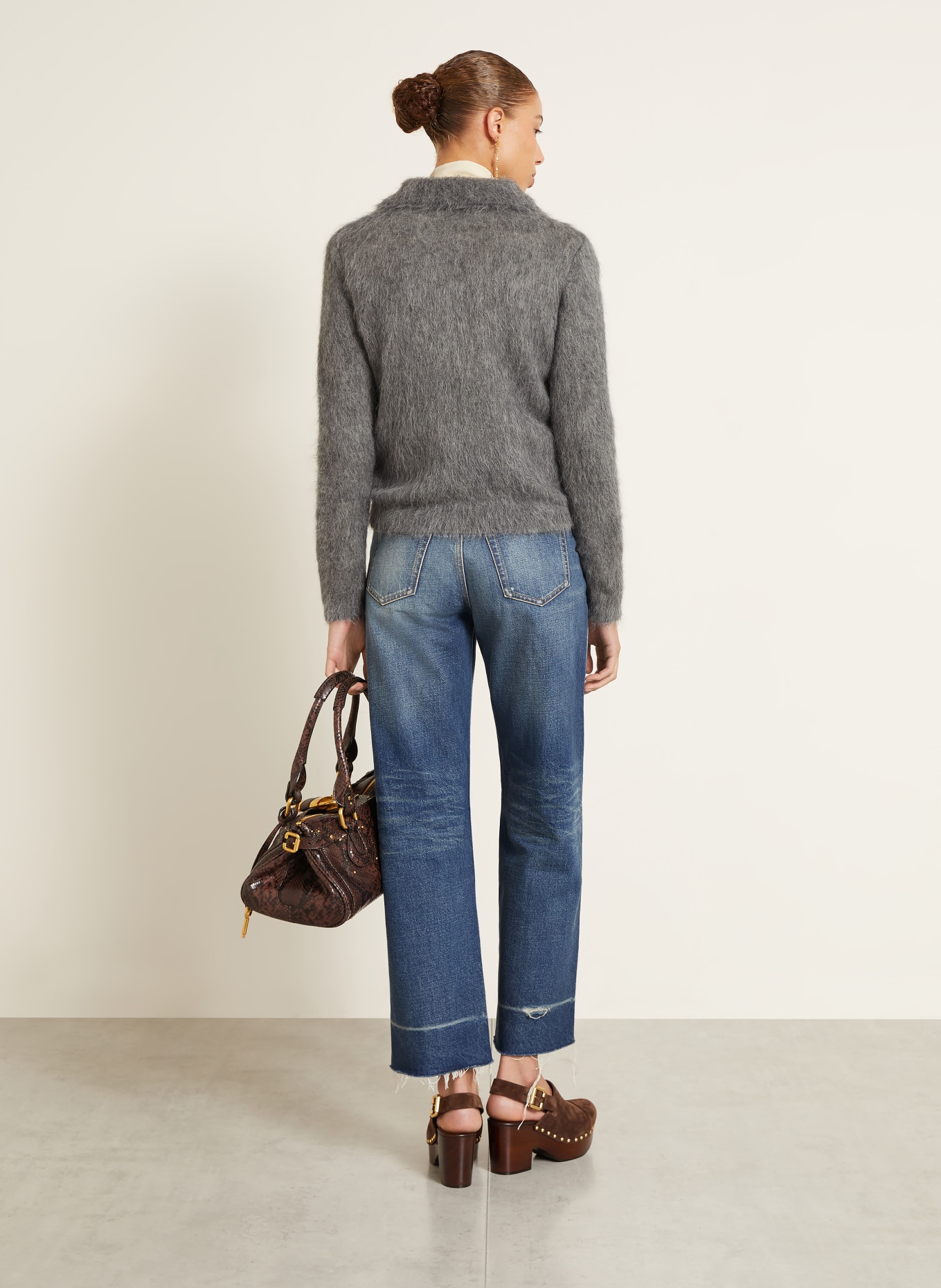 Chloé Alpaca Sweater: DARK GRAY