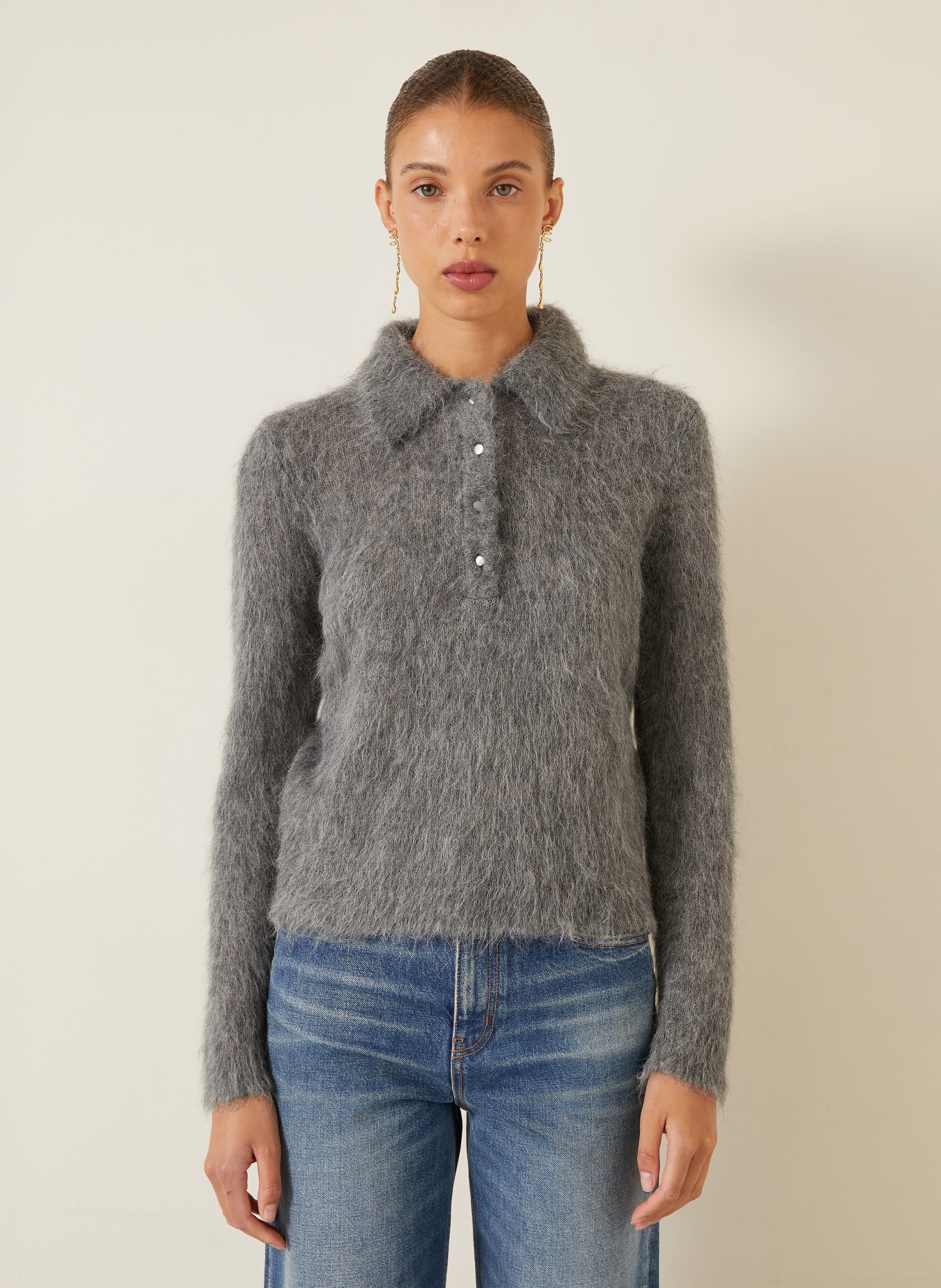 Chloé Alpaca Sweater: DARK GRAY