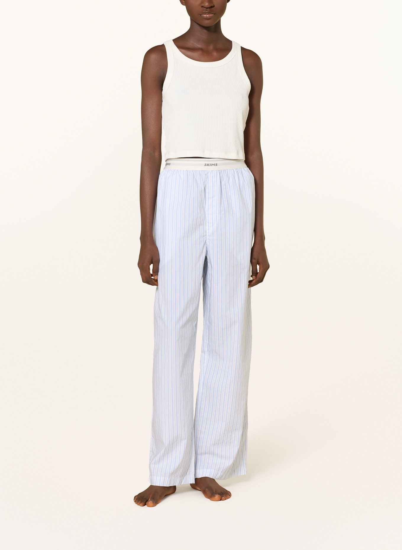 SKIMS Spací kalhoty COTTON POPLIN: DOUBLE STRIPE