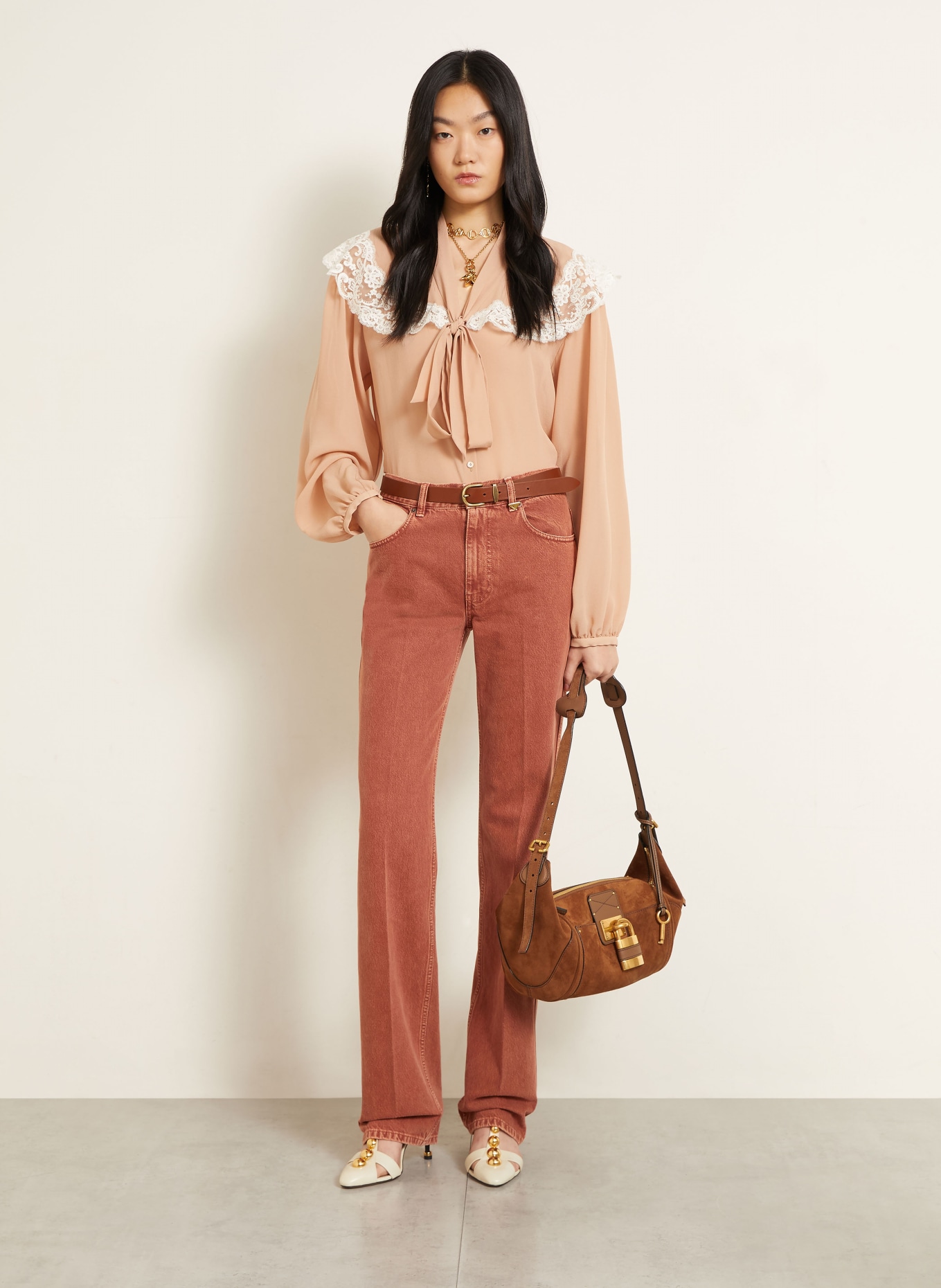 Chloé PADDINGTON Handbag with Studs: 206 Vintage Brown