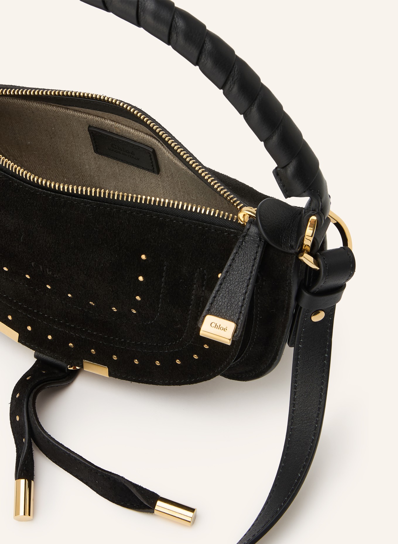 Chloé Handtasche MARCIE mit Nieten: 001 BLACK
