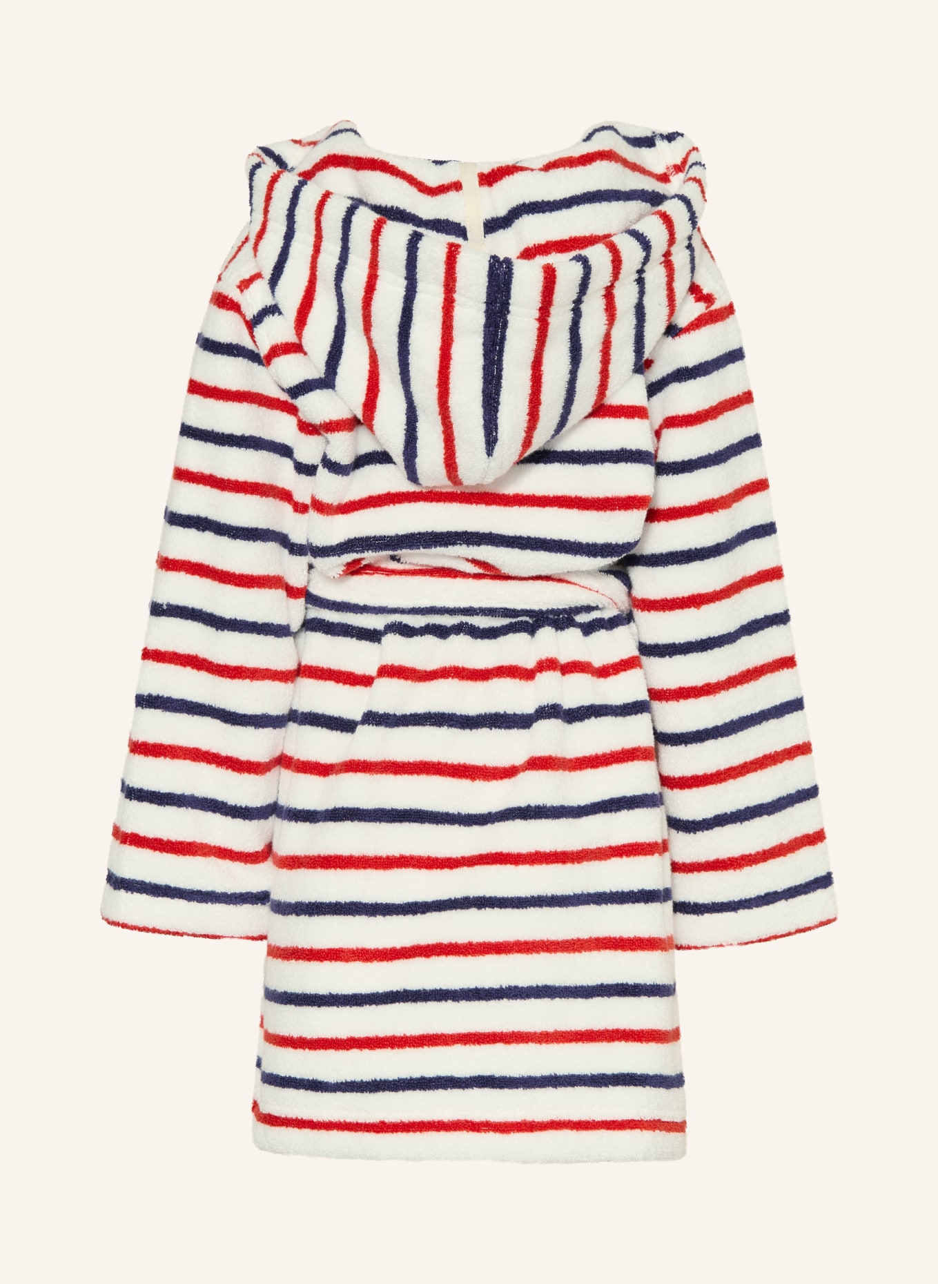 PETIT BATEAU Bademantel mit Kapuze: WEISS / ROT / BLAU