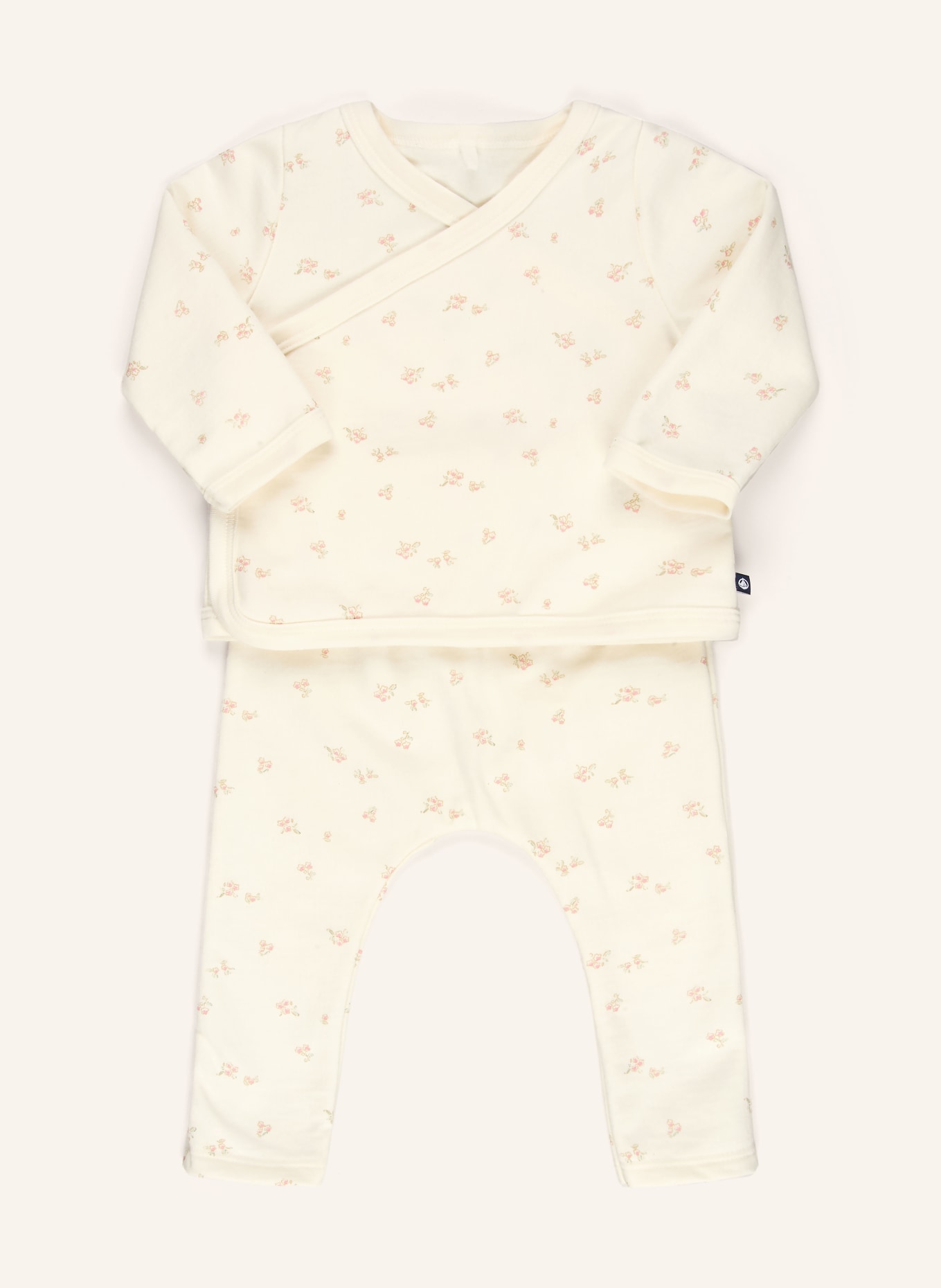 PETIT BATEAU Set: Jacke, Body und Leggings: ECRU / ALTROSA