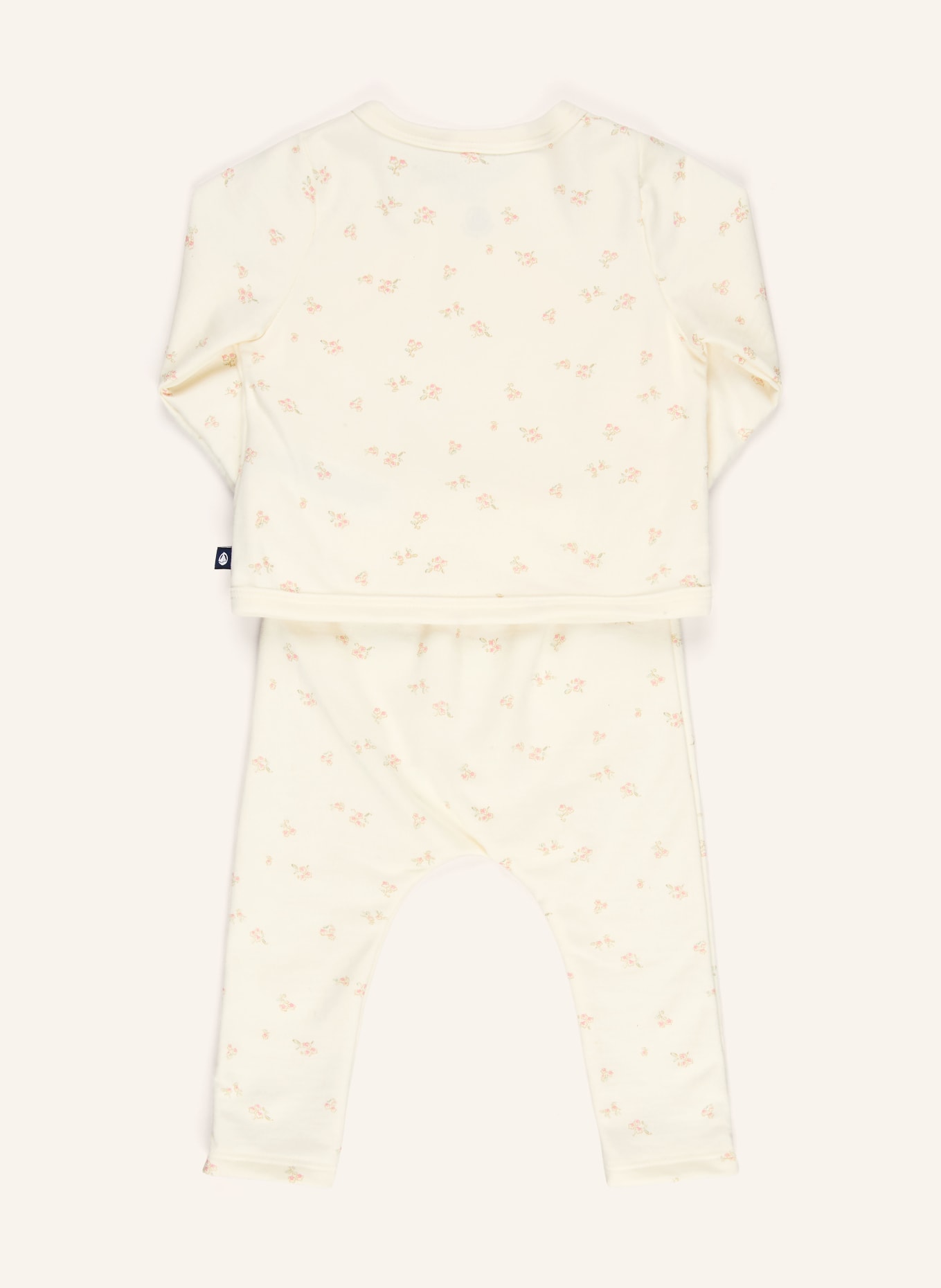PETIT BATEAU Set: Jacke, Body und Leggings: ECRU / ALTROSA