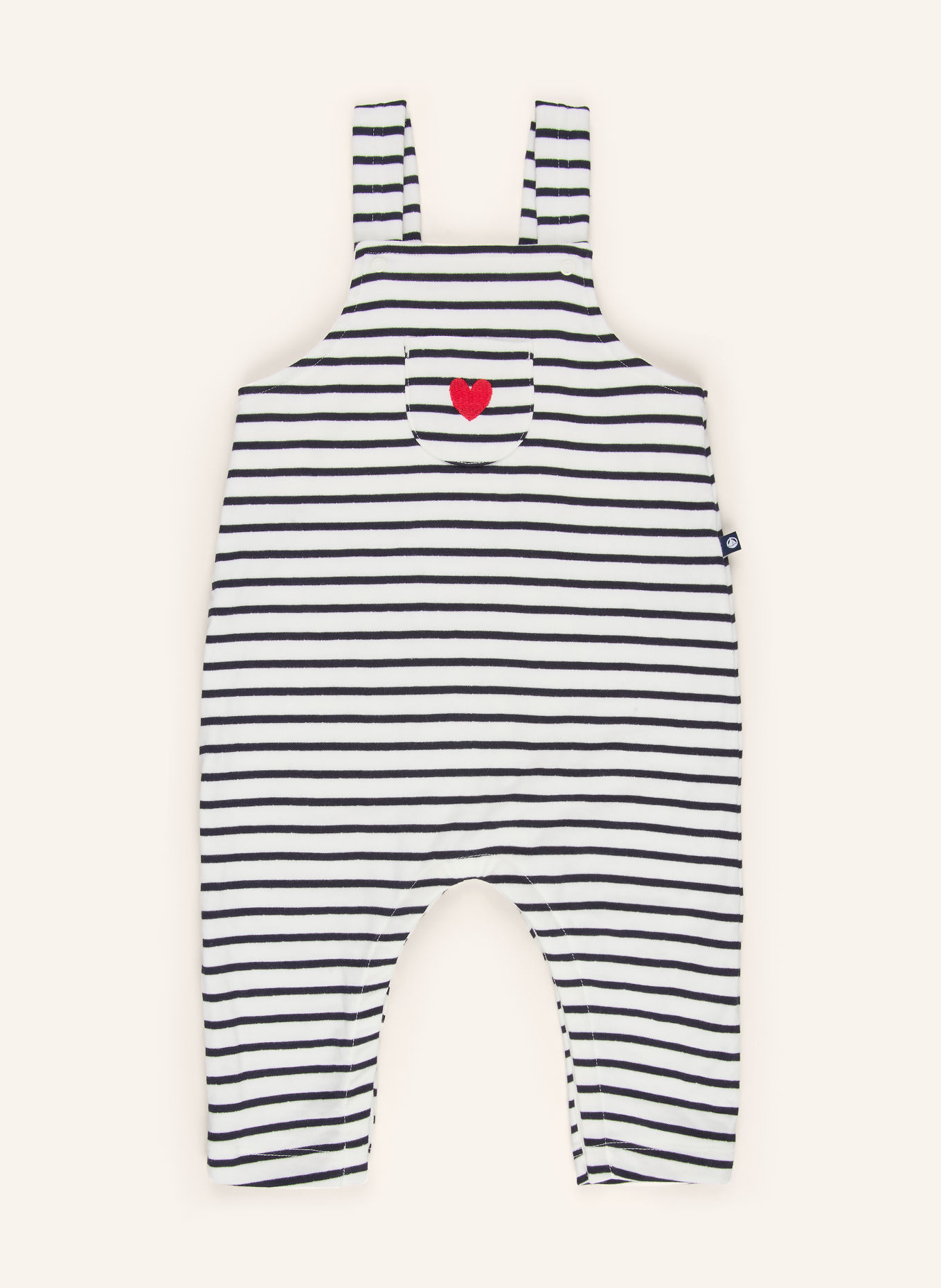 PETIT BATEAU Set: Tuinbroek en Body: WIT / ROOD / ZWART
