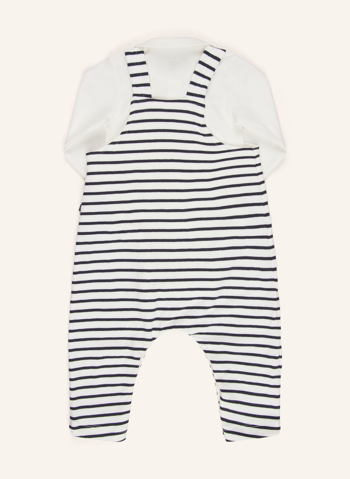 PETIT BATEAU Set: Tuinbroek en Body: WIT / ROOD / ZWART