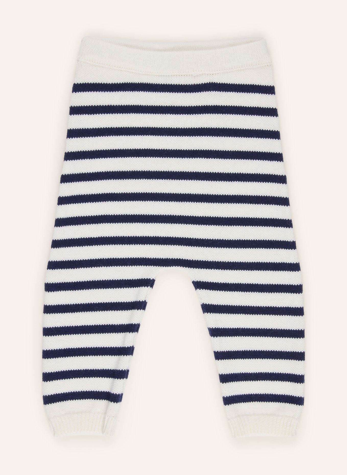 PETIT BATEAU Set: Pullover und Strickhose: CREME / DUNKELBLAU