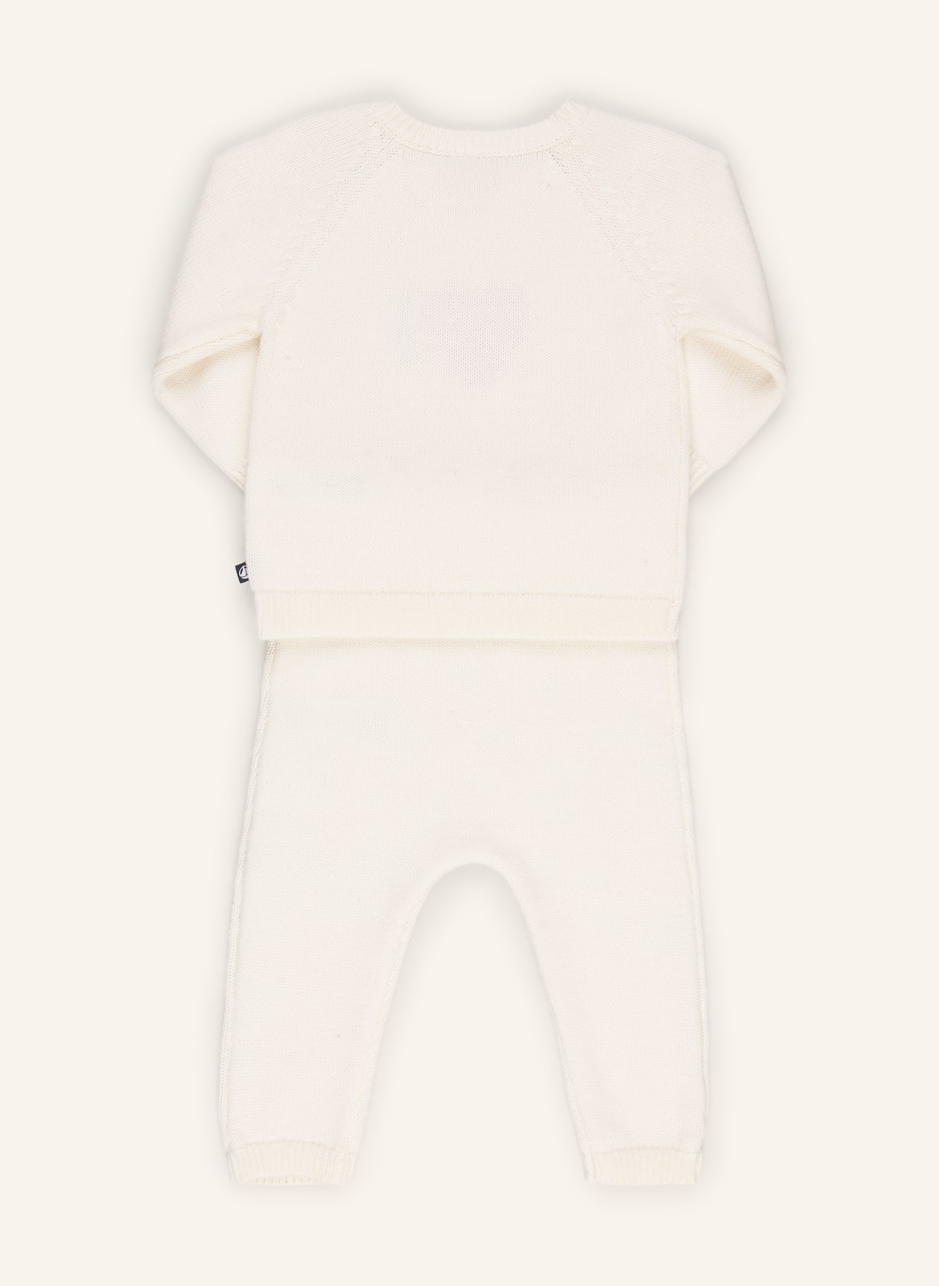 PETIT BATEAU Set: Pullover und Strickhose: ECRU / ROT