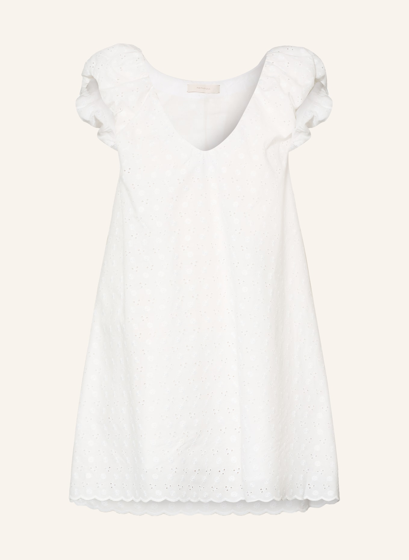 FAITHFULL THE BRAND Kleid CLEMENTINA aus Lochspitze: WEISS