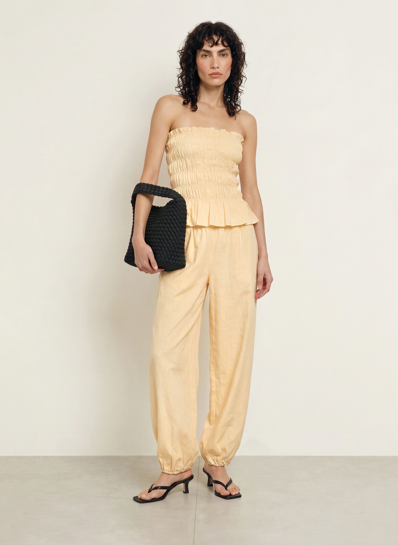 FAITHFULL THE BRAND Off-Shoulder-Top TIERA aus Leinen: HELLGELB