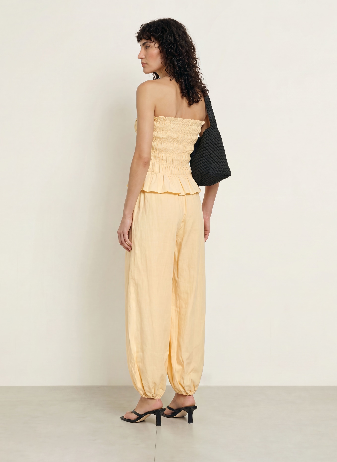 FAITHFULL THE BRAND Off-Shoulder-Top TIERA aus Leinen: HELLGELB