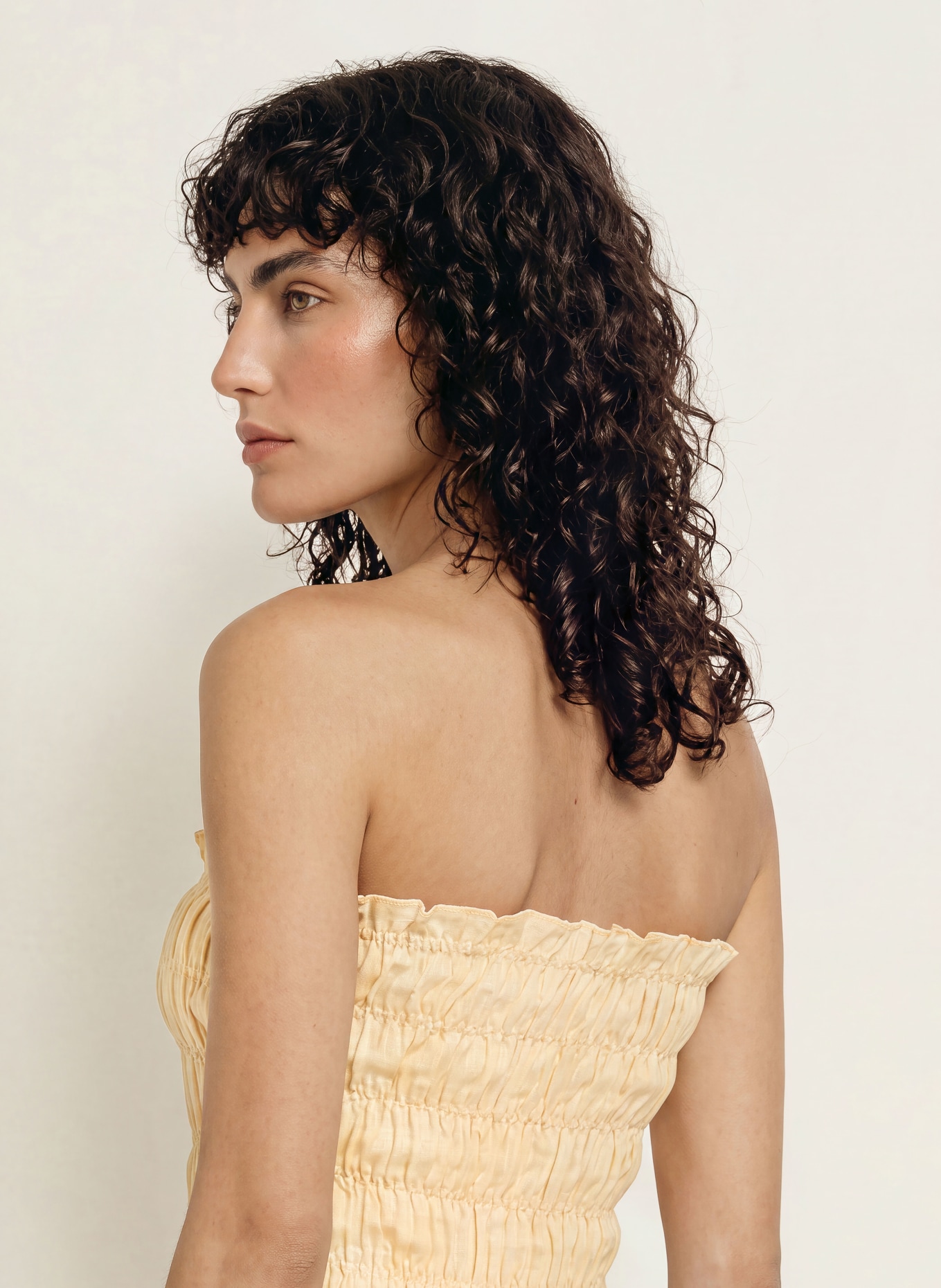 FAITHFULL THE BRAND Off-Shoulder-Top TIERA aus Leinen: HELLGELB