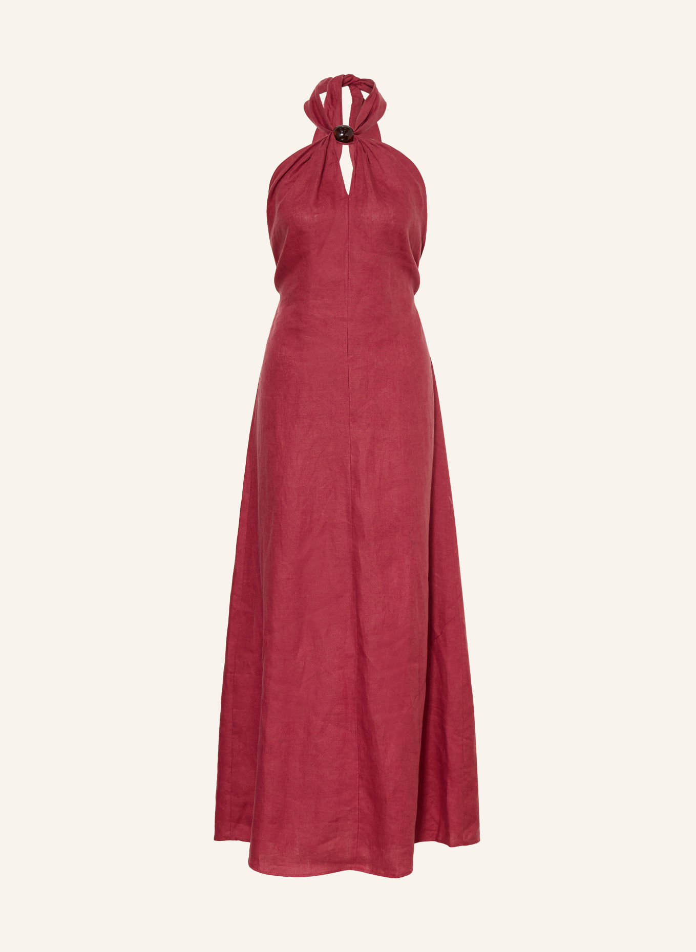 FAITHFULL THE BRAND LOURDES Linen Dress: DARK RED