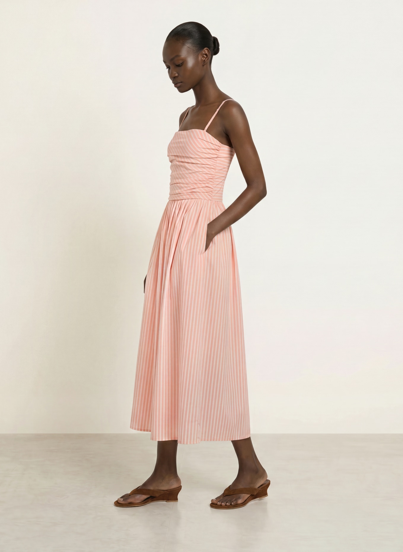 FAITHFULL THE BRAND Jurk PORTLLIGAT: ROSE CLAIR / WIT