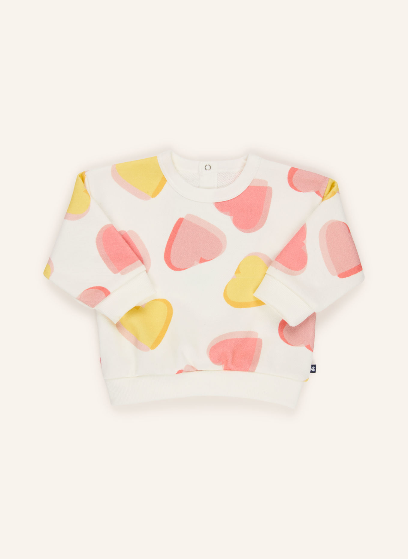 PETIT BATEAU Sweatshirt: ÉCRU / ROUGE CLAIR / JAUNE
