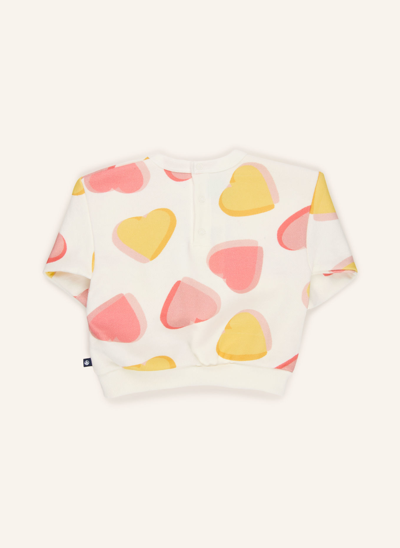 PETIT BATEAU Sweatshirt: ÉCRU / ROUGE CLAIR / JAUNE