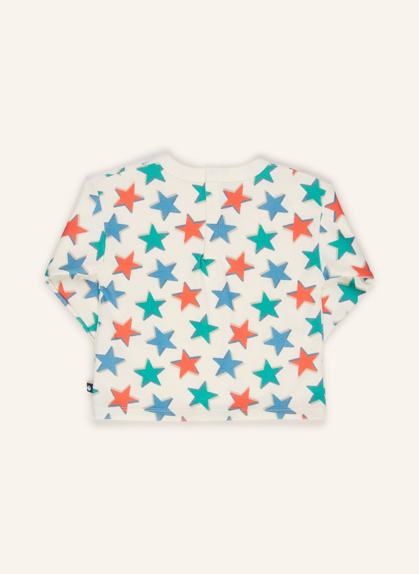 PETIT BATEAU Haut à manches longues: CRÈME / ORANGE FONCÉ / BLEU