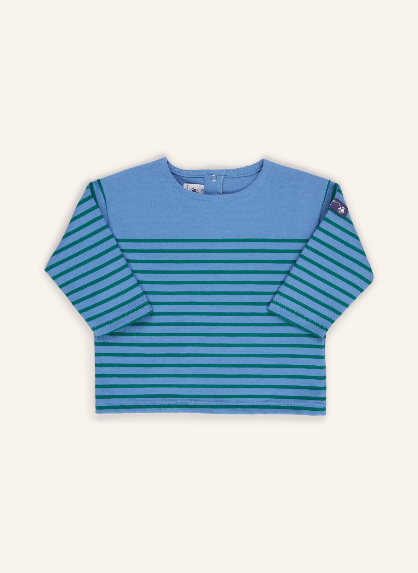 PETIT BATEAU Haut à manches longues: BLEU / VERT