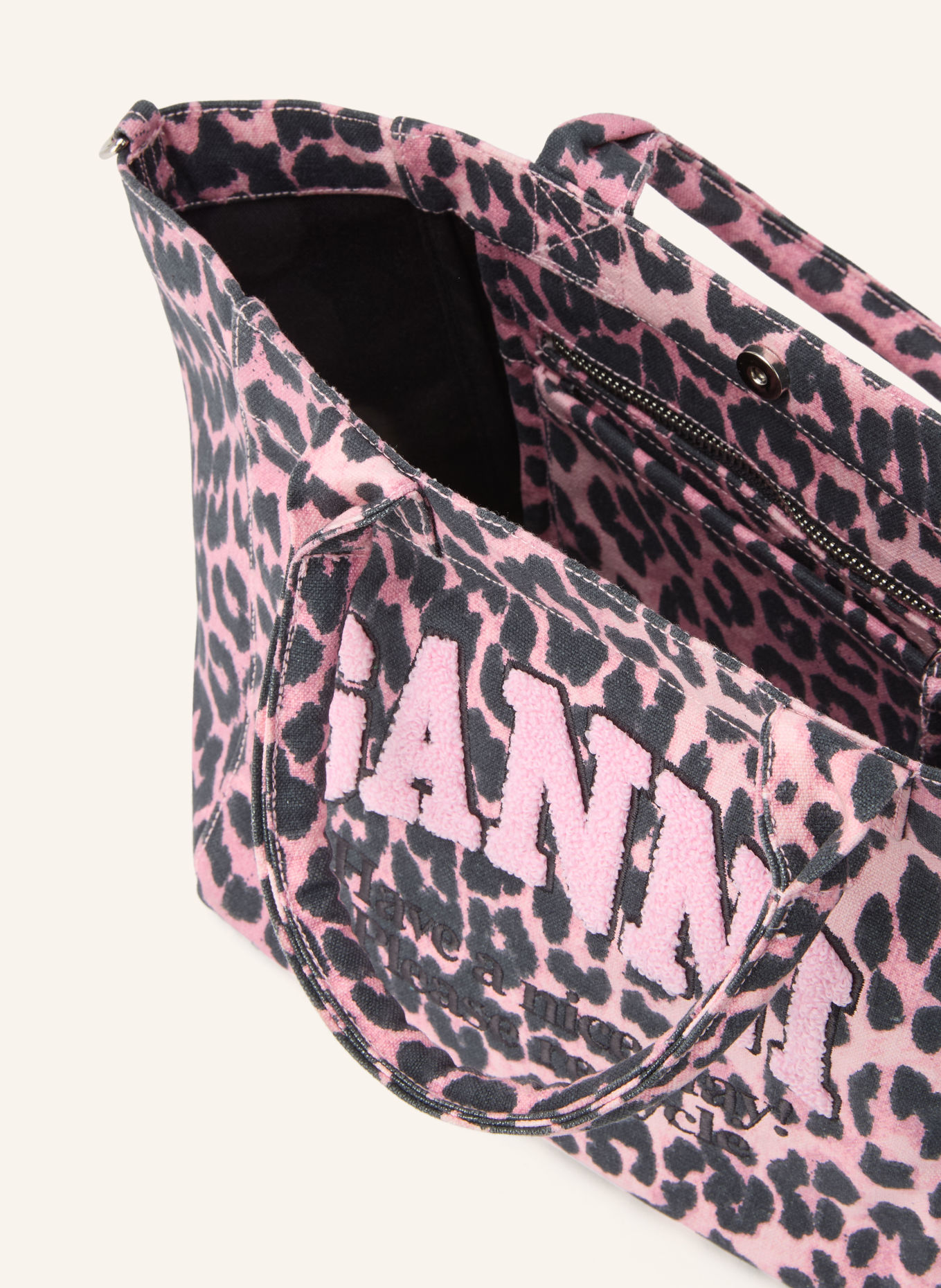 GANNI Handbag: PINK / BLACK
