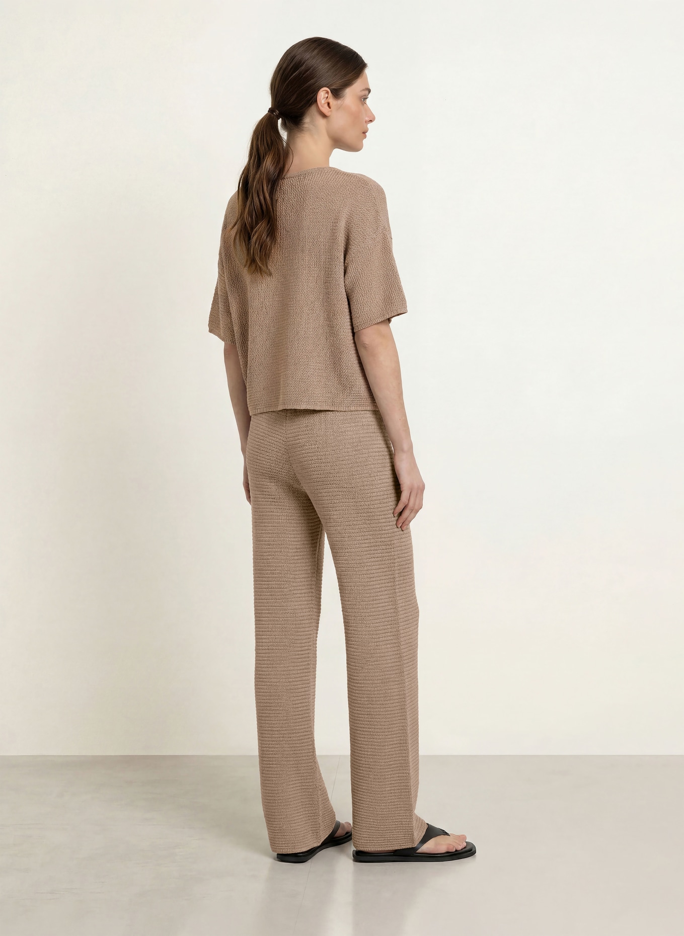 Juvia Gebreide broek YAMIE: TAUPE