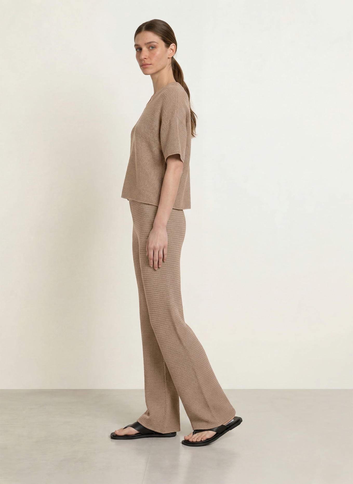 Juvia Gebreide broek YAMIE: TAUPE