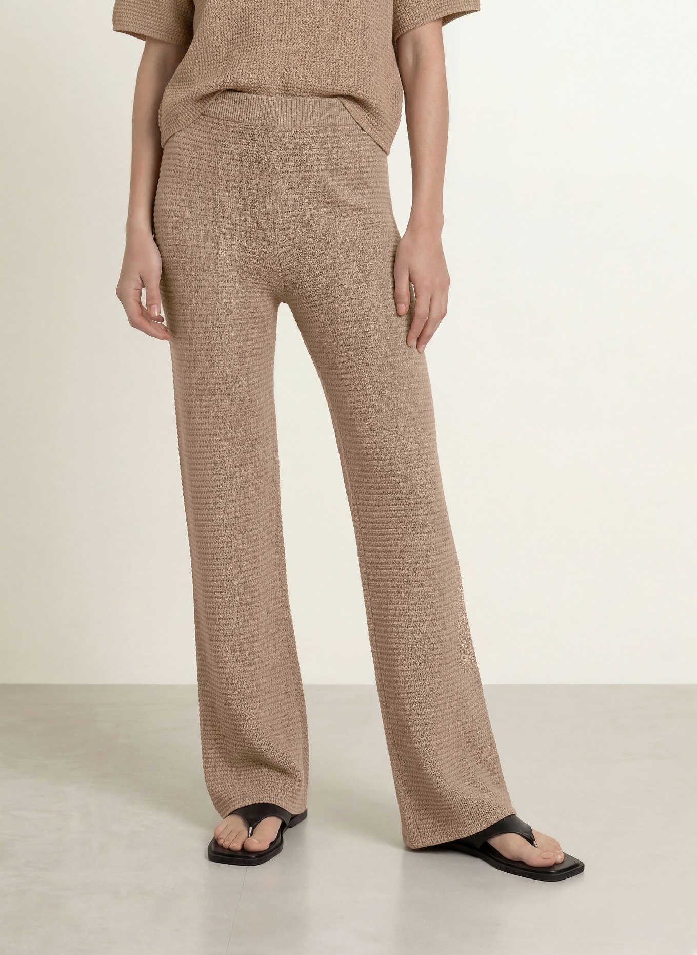 Juvia Gebreide broek YAMIE: TAUPE