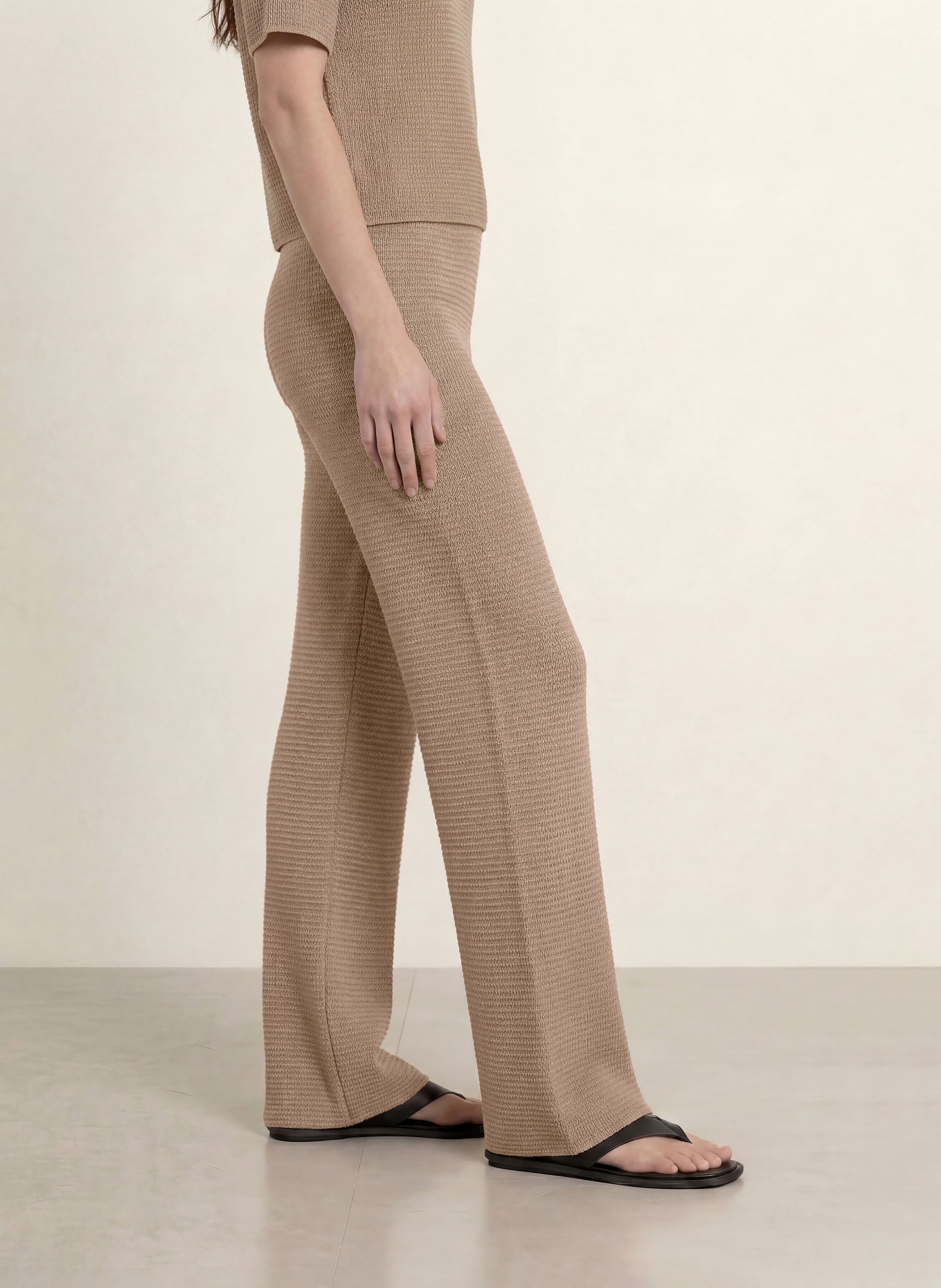 Juvia Gebreide broek YAMIE: TAUPE