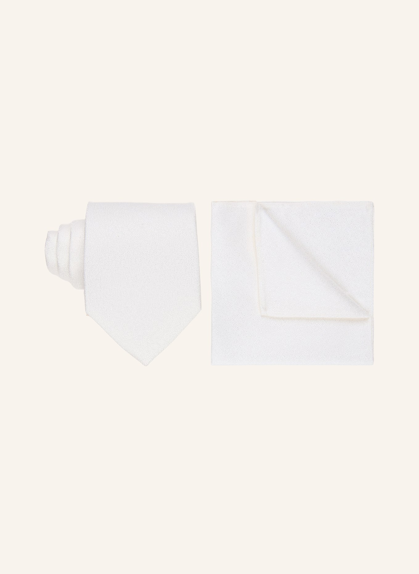 Sterlington Set: Pocket square and Tie: ECRU