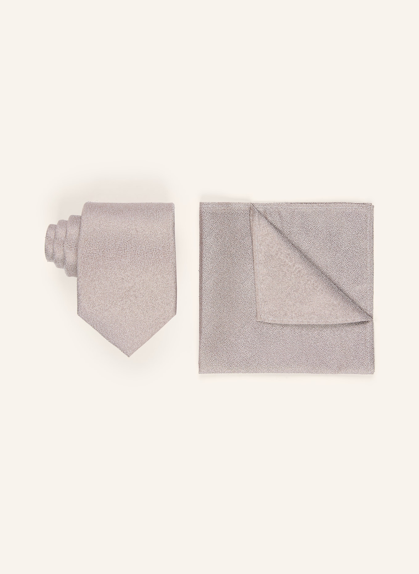 Sterlington Set: Pocket square and Tie: BEIGE