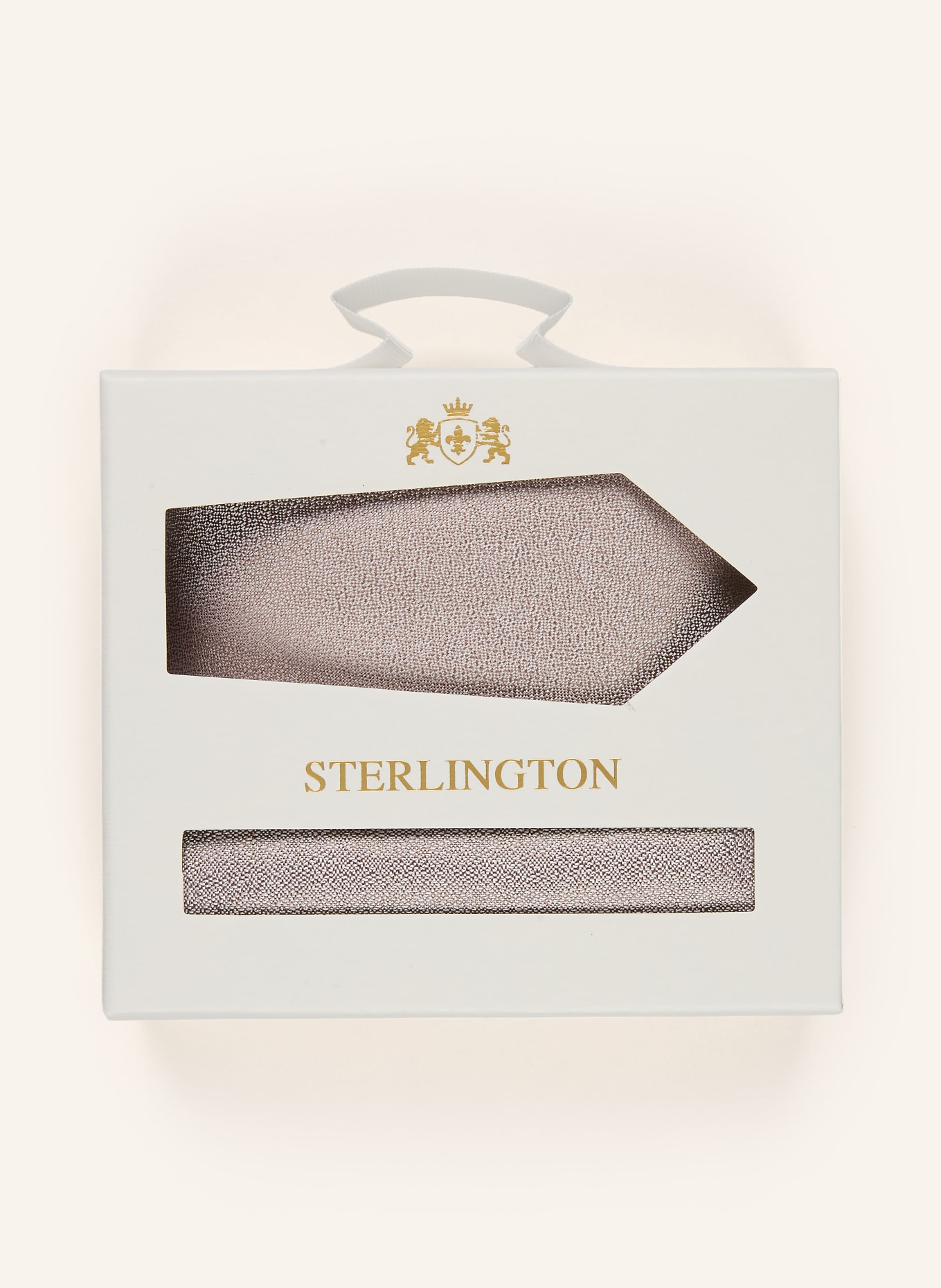 Sterlington Set: Pocket square and Tie: BEIGE