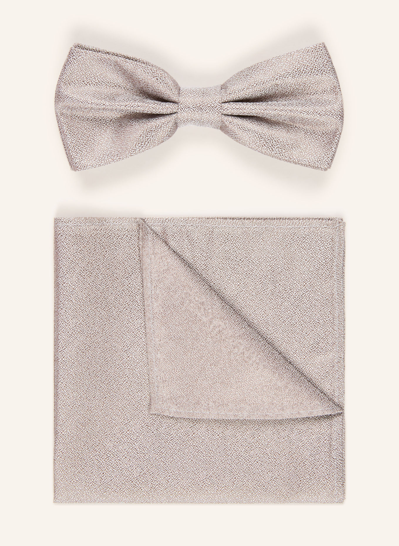 Sterlington Set: Bow tie and Pocket square: BEIGE