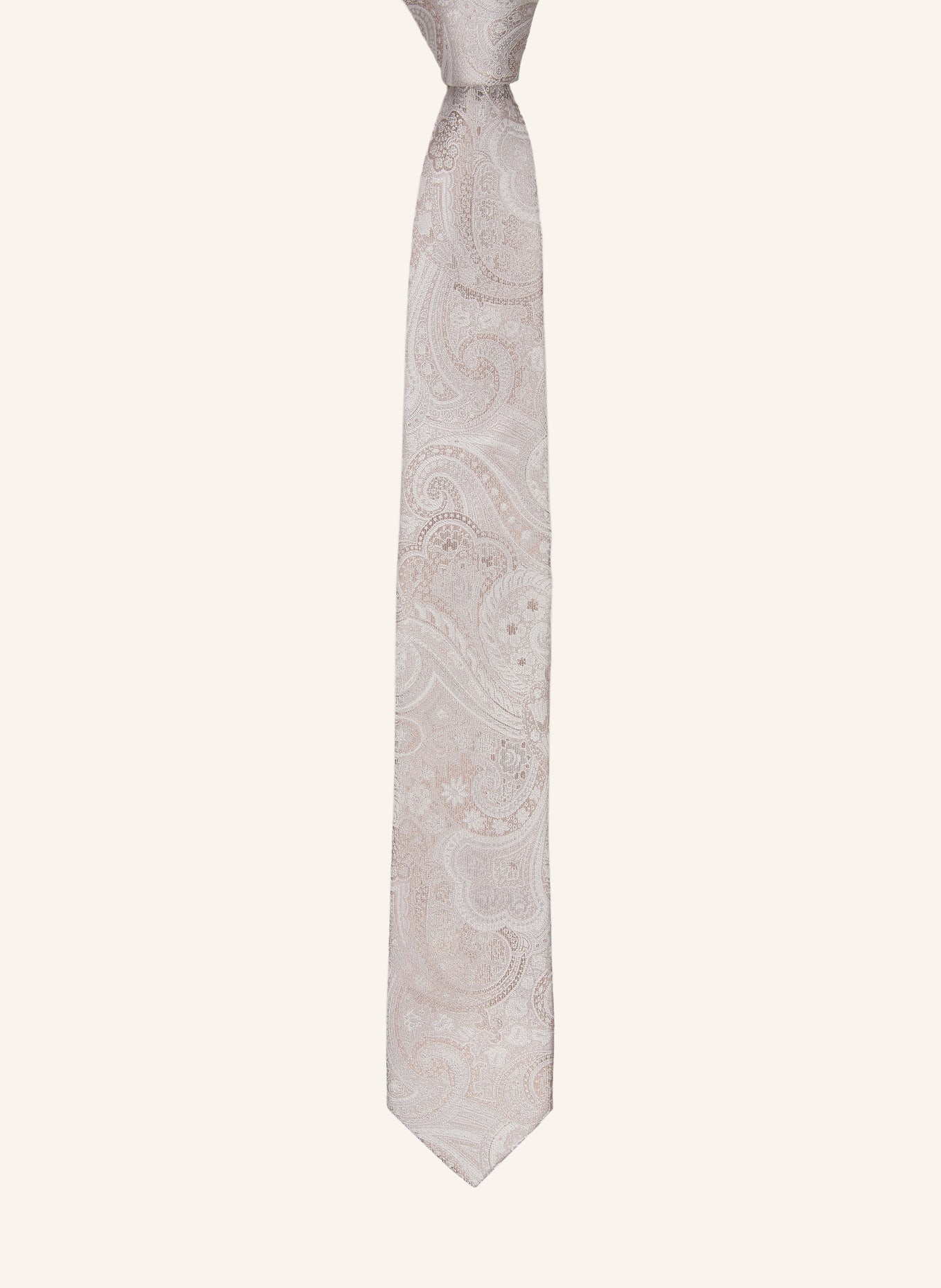 Sterlington Set: Pocket square and Tie: BEIGE / SILVER