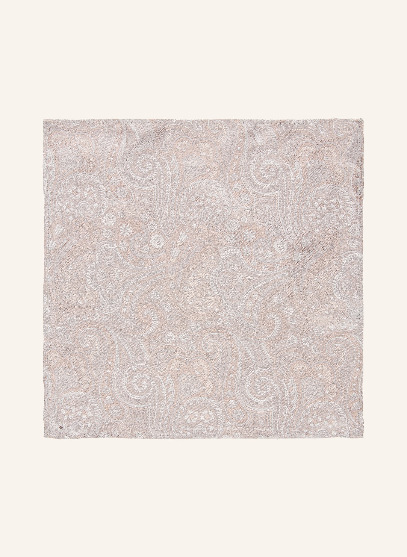 Sterlington Set: Pocket square and Tie: BEIGE / SILVER