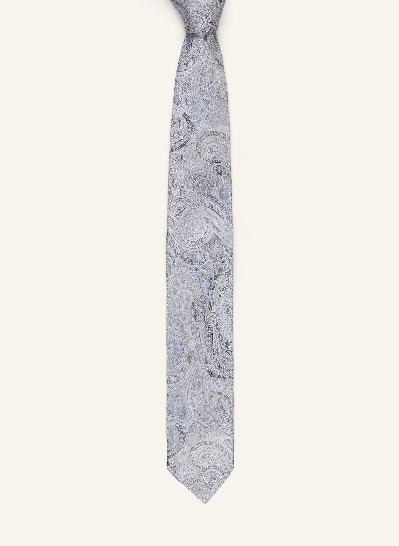 Sterlington Set: Pocket square and Tie: BLUE GRAY / SILVER