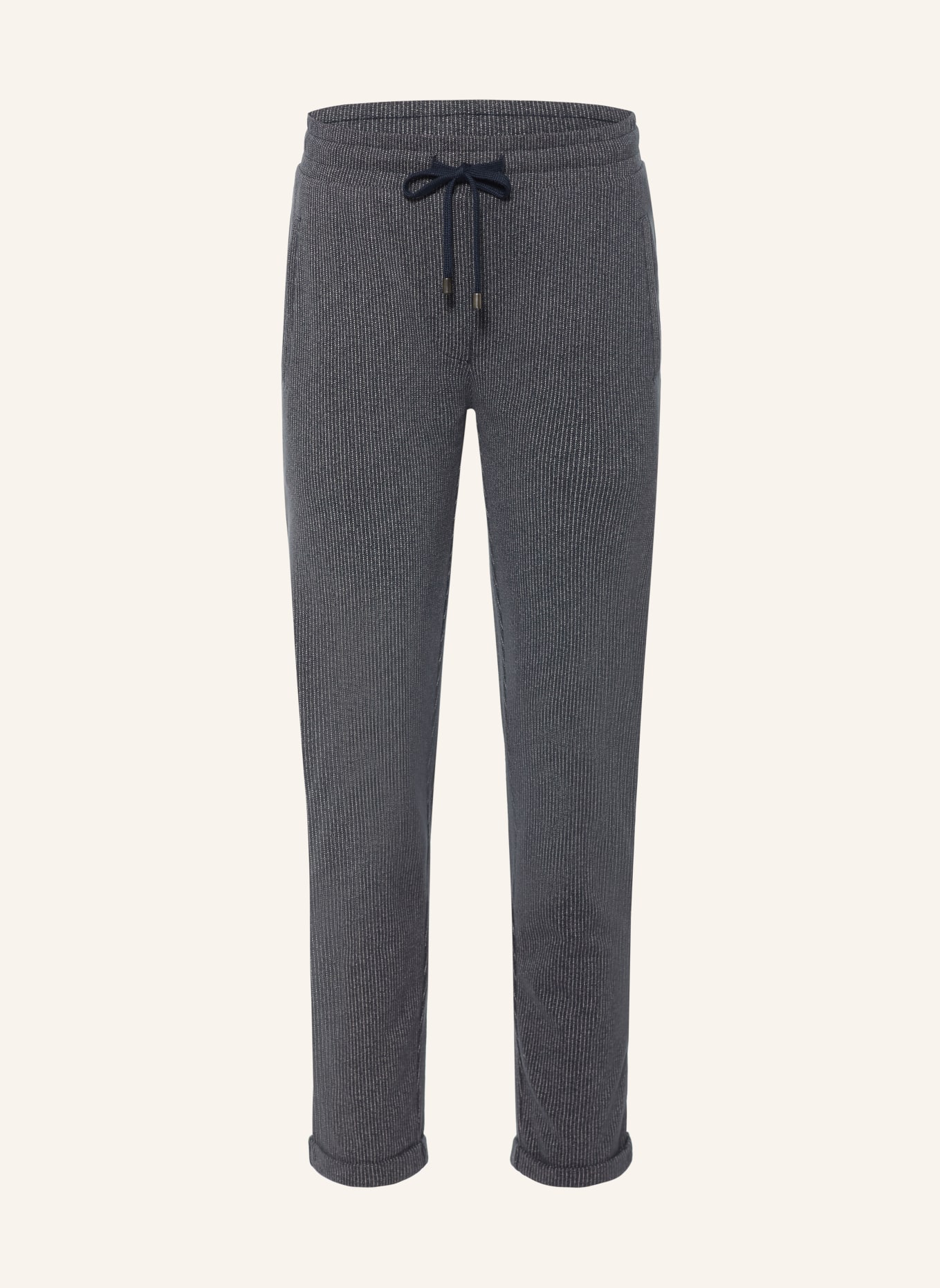 Juvia 7/8-Hose MARGIE im Jogging-Stil: DUNKELBLAU / CREME
