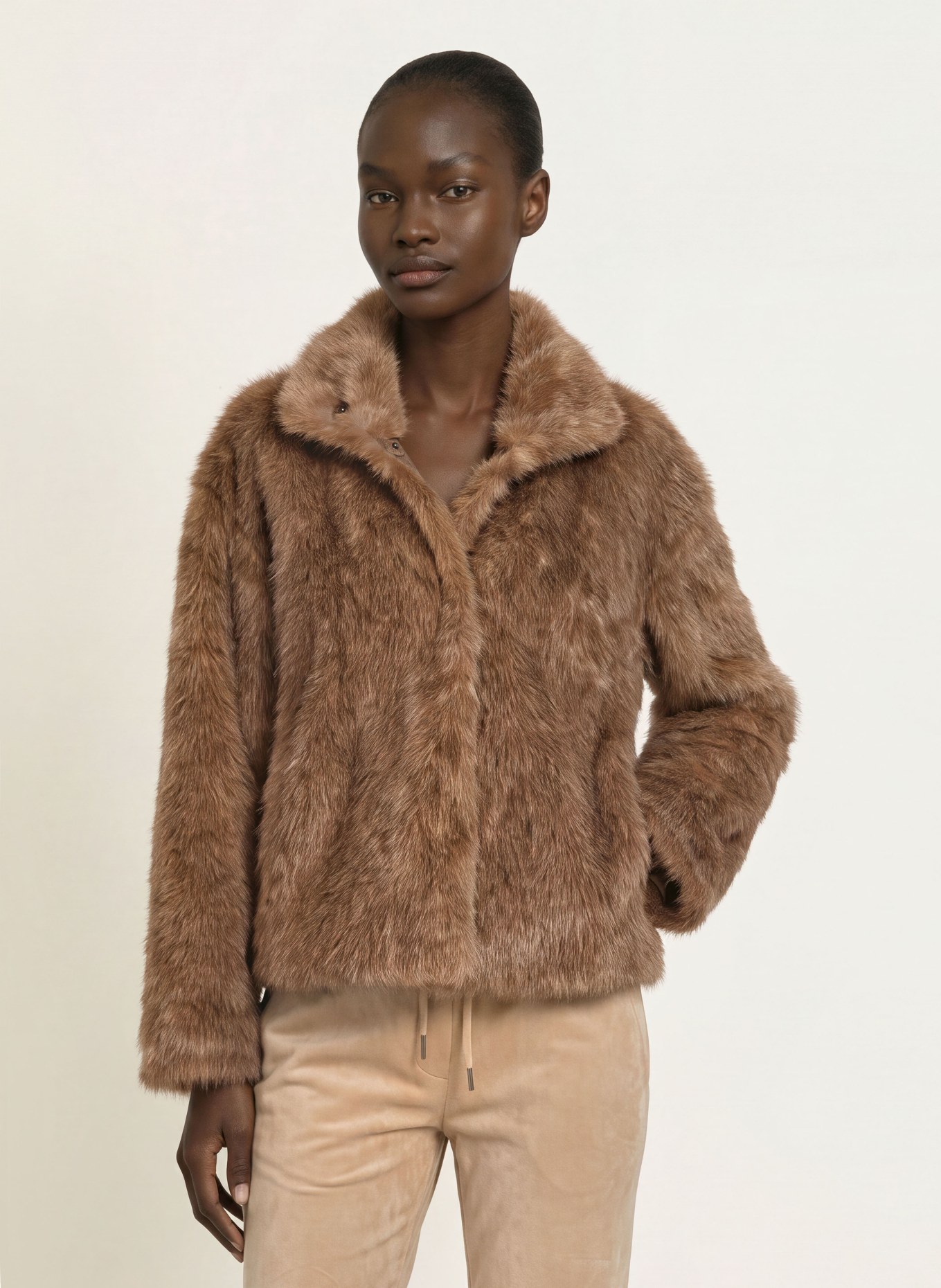 Juvia Kunstfell-Jacke VIVIENNE: BRAUN