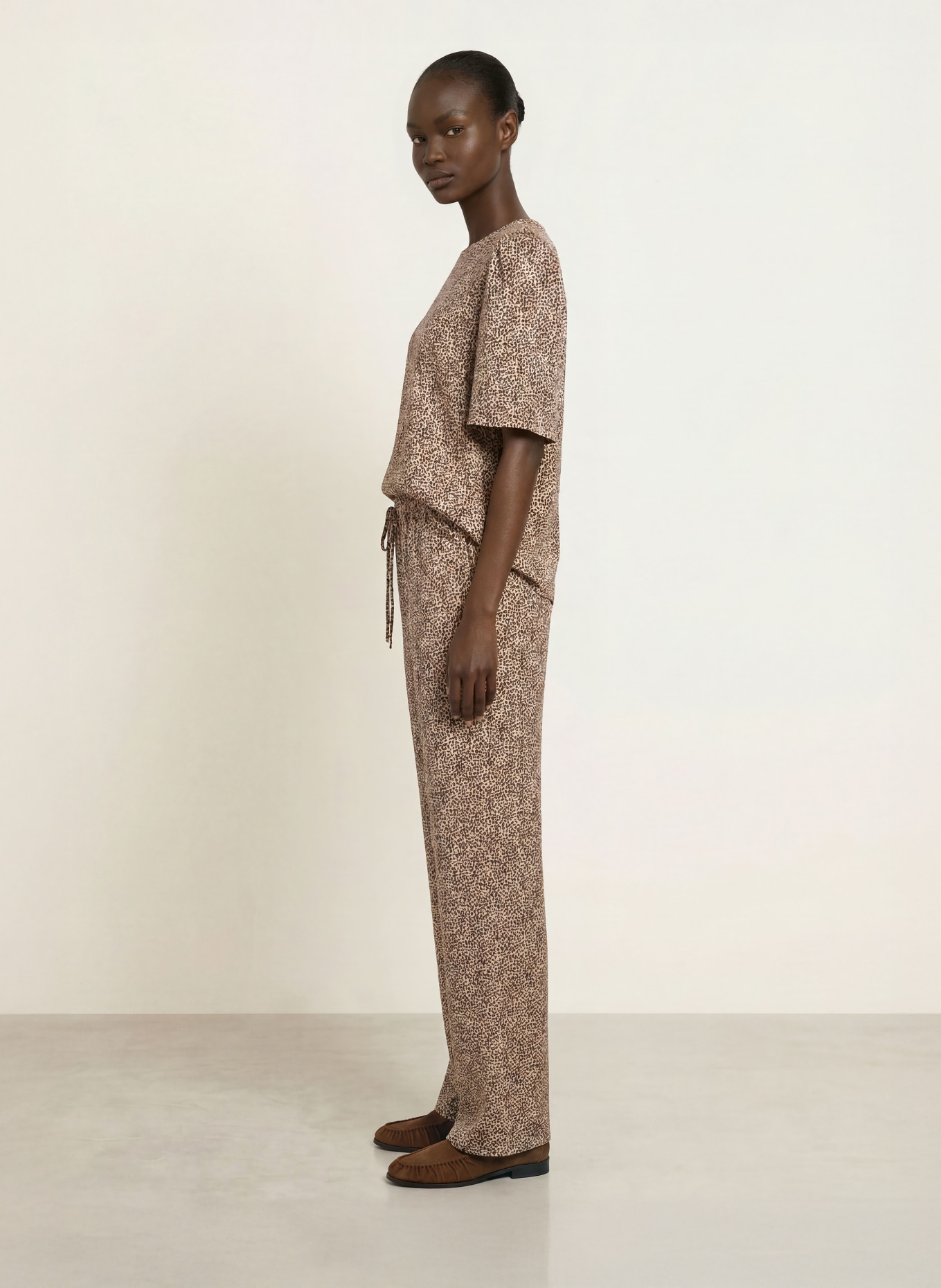 Juvia Blouseshirt RUFINA: LICHTBRUIN / MARRON FONCÉ / BEIGE