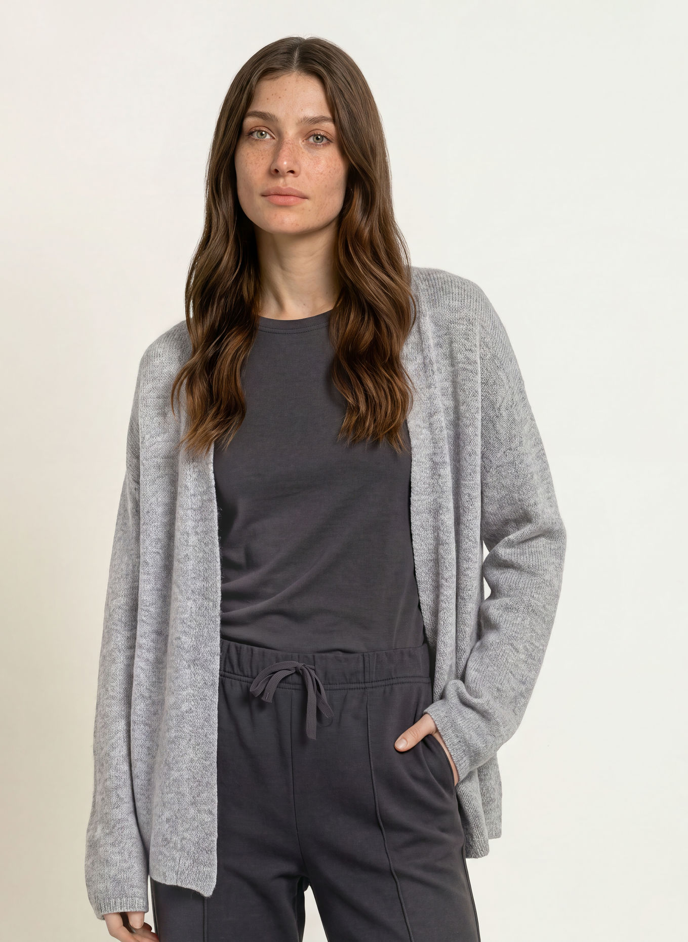 Juvia SAVIYA Cashmere Knit Wrap: GRAY