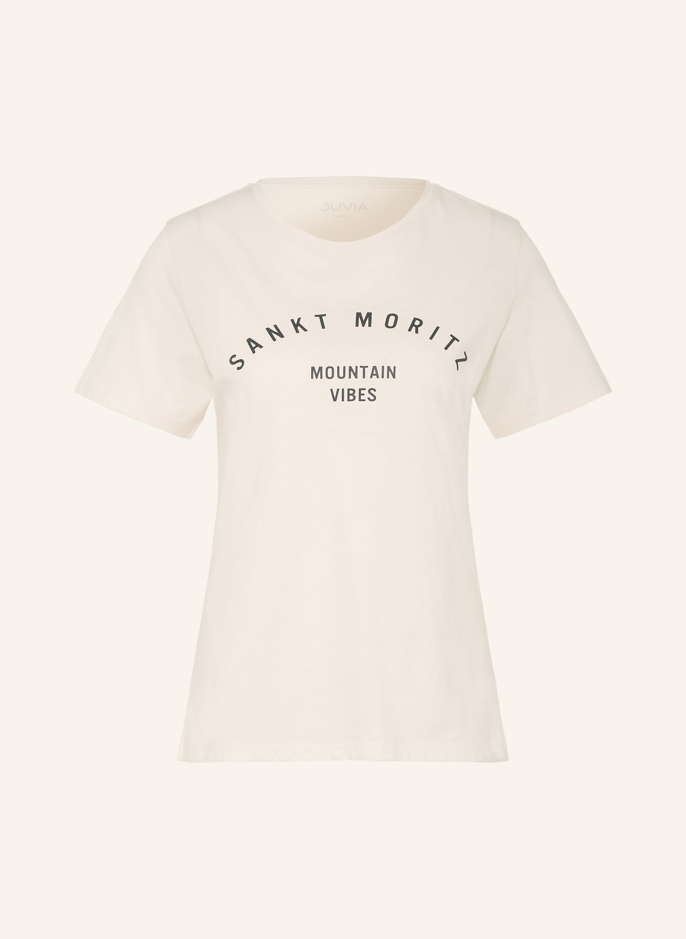 Juvia CHRISTINA T-shirt: ECRU / BLACK