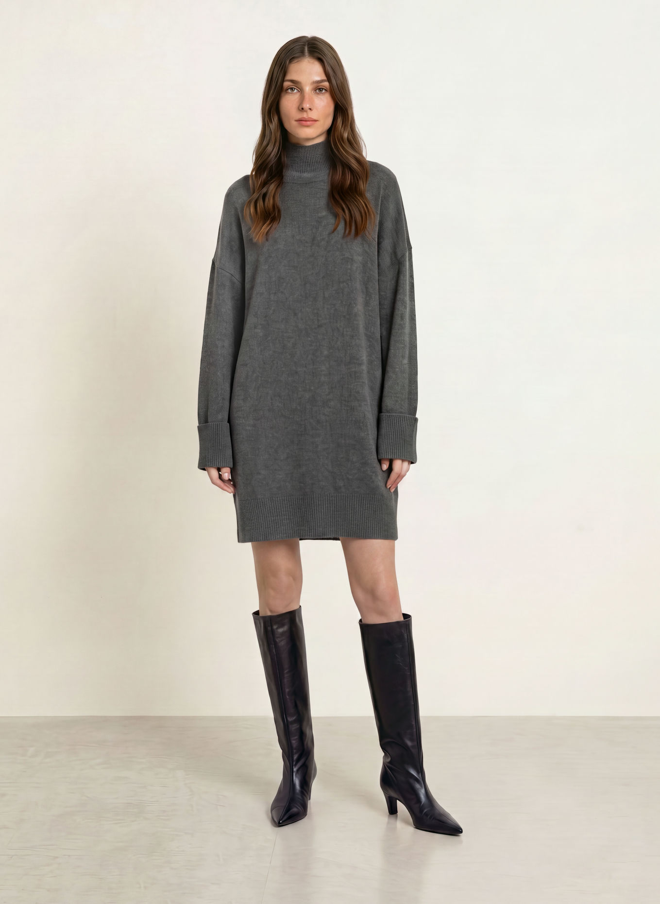 Juvia VENYA Knit Dress: DARK GRAY