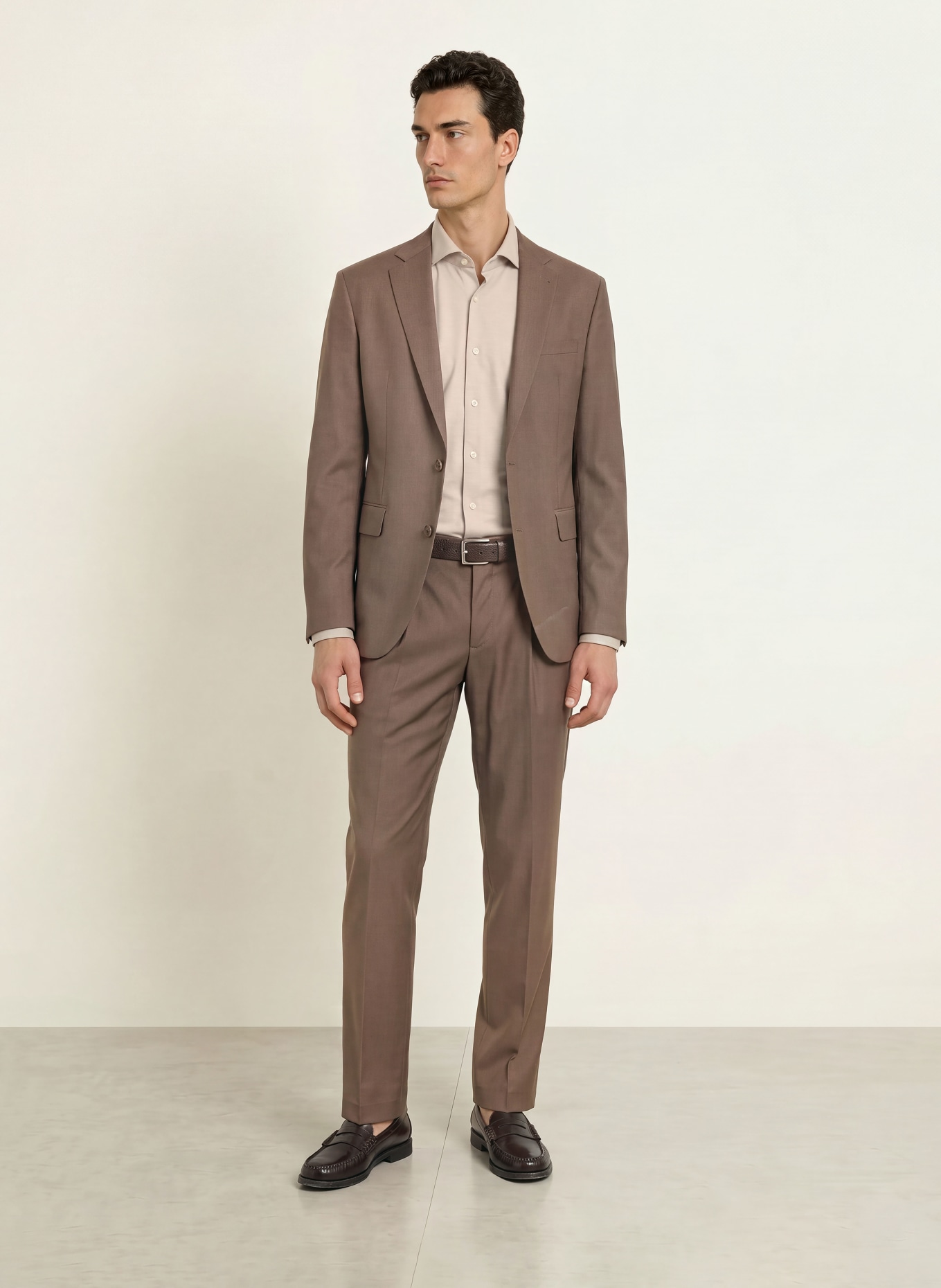 PROFUOMO Hemd Slim Fit: BEIGE / CREME