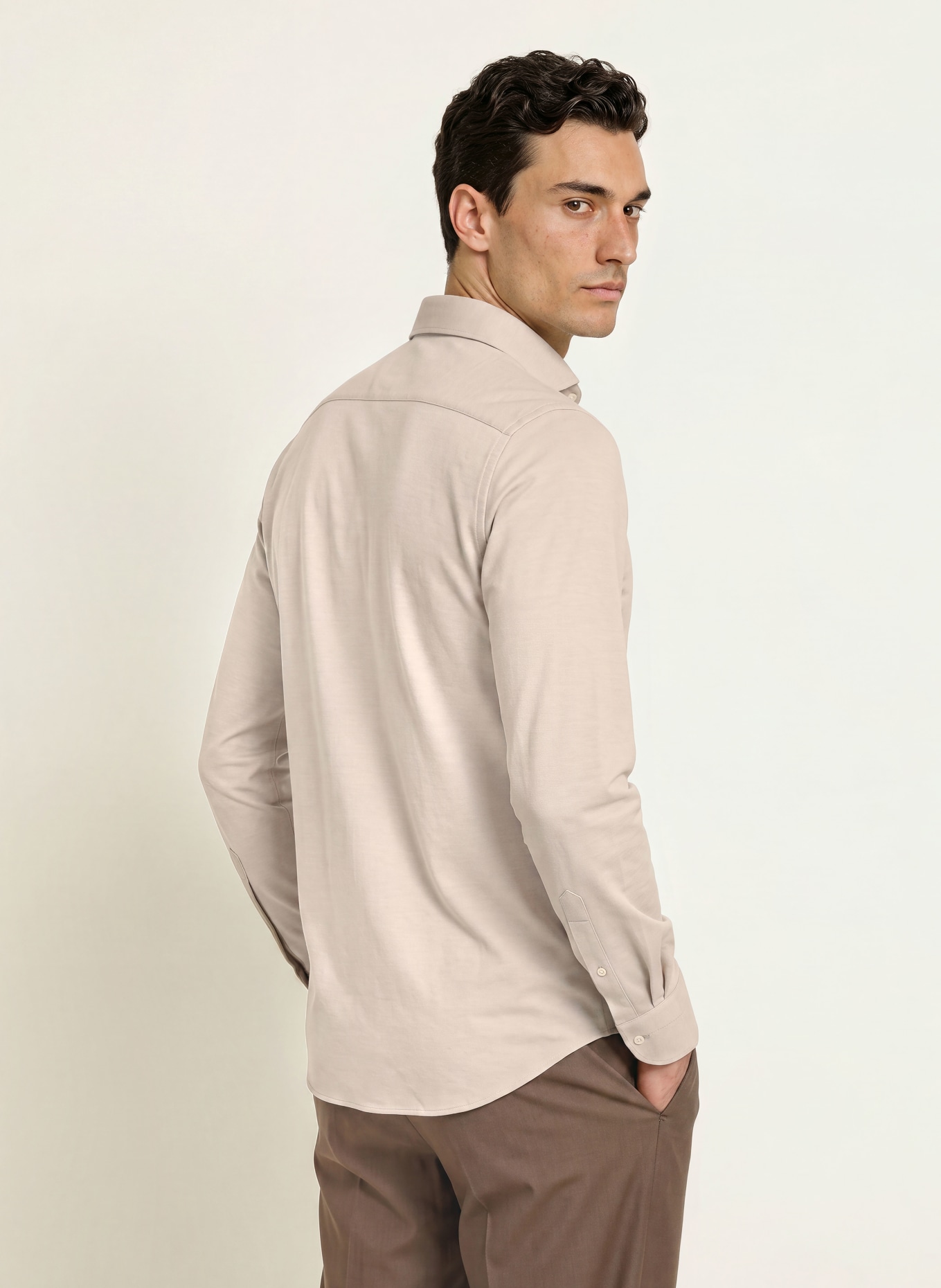 PROFUOMO Hemd Slim Fit: BEIGE / CREME