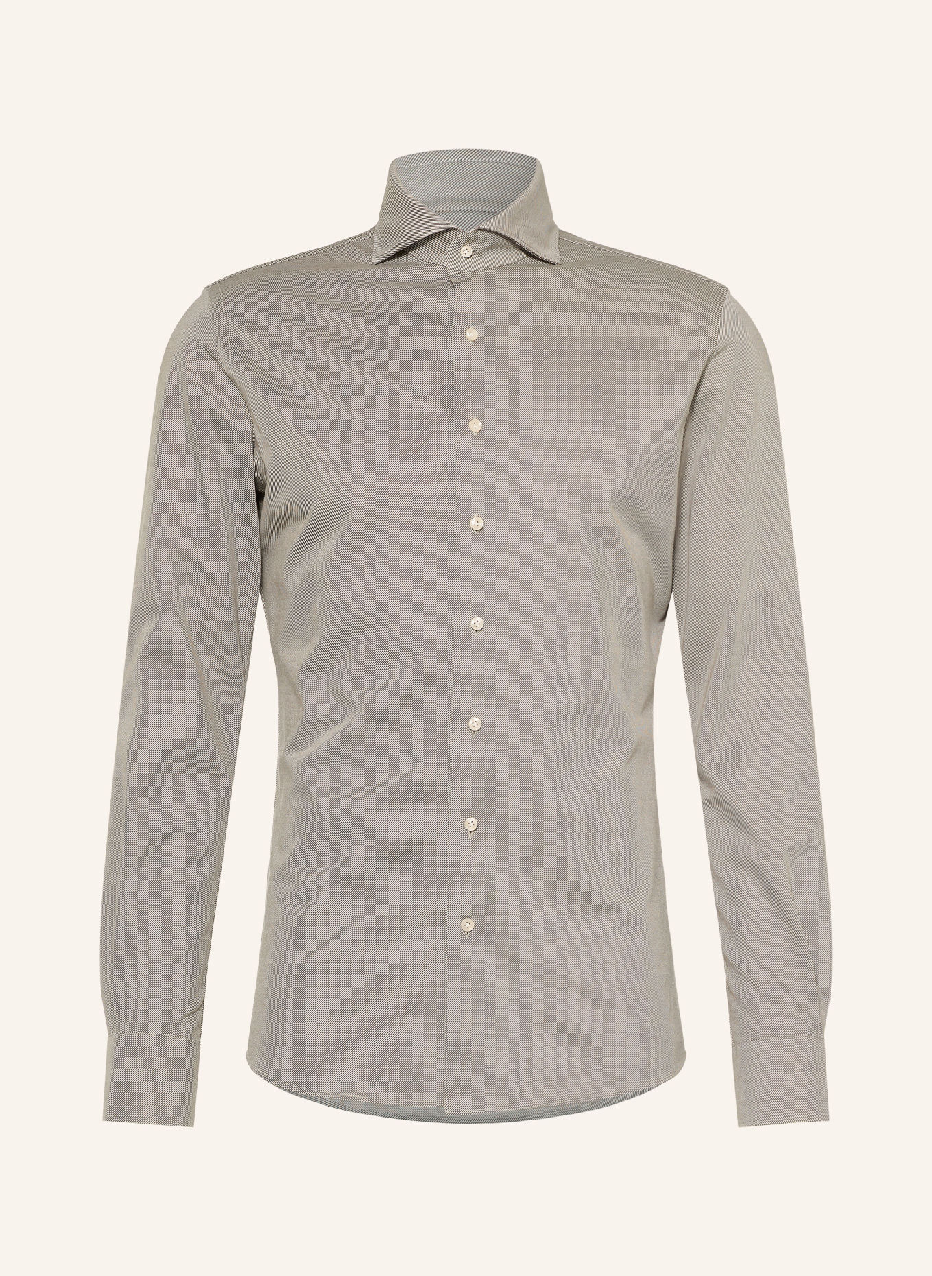 PROFUOMO Hemd Slim Fit: DUNKELGRÜN / CREME