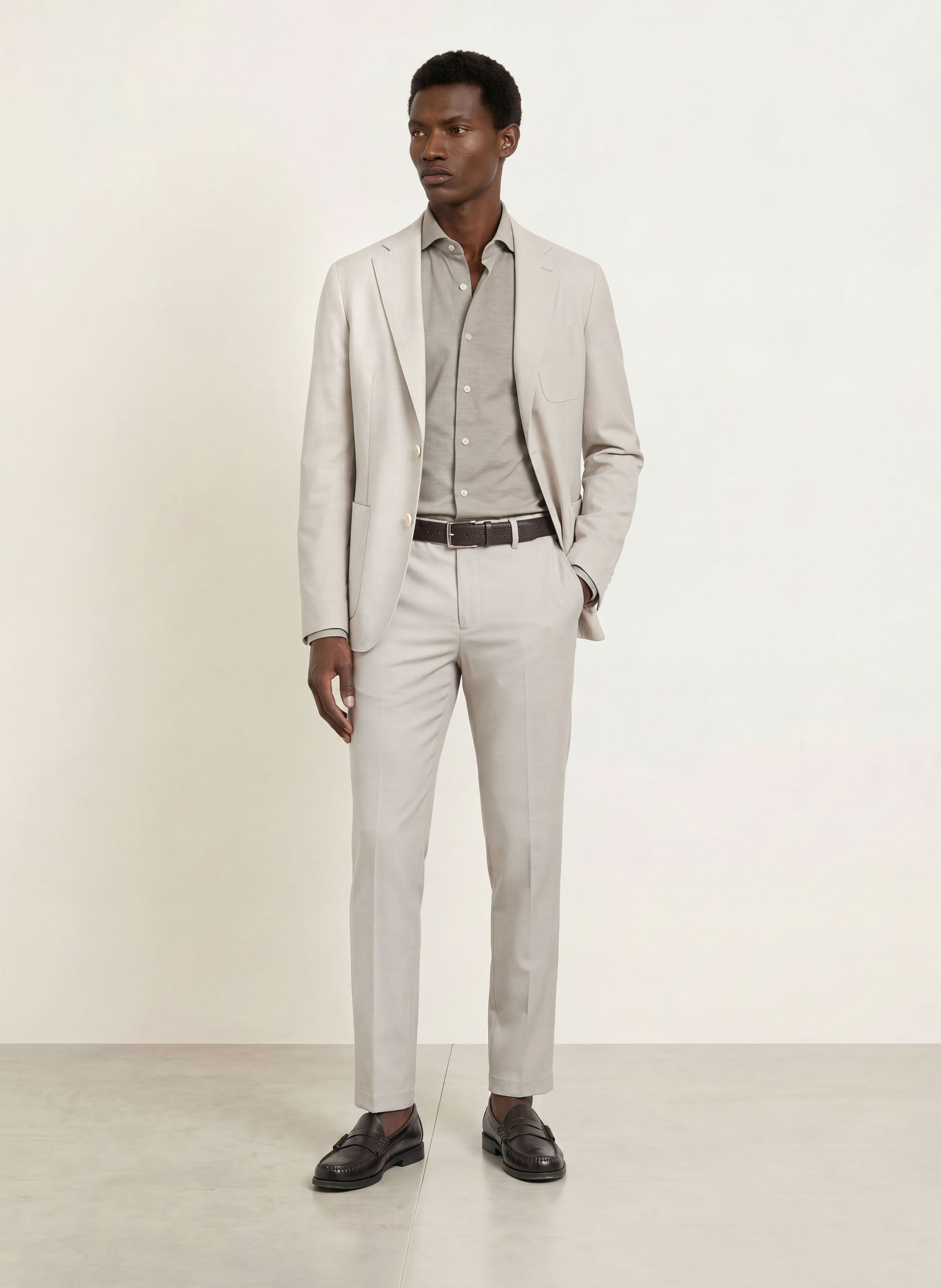 PROFUOMO Hemd Slim Fit: DUNKELGRÜN / CREME