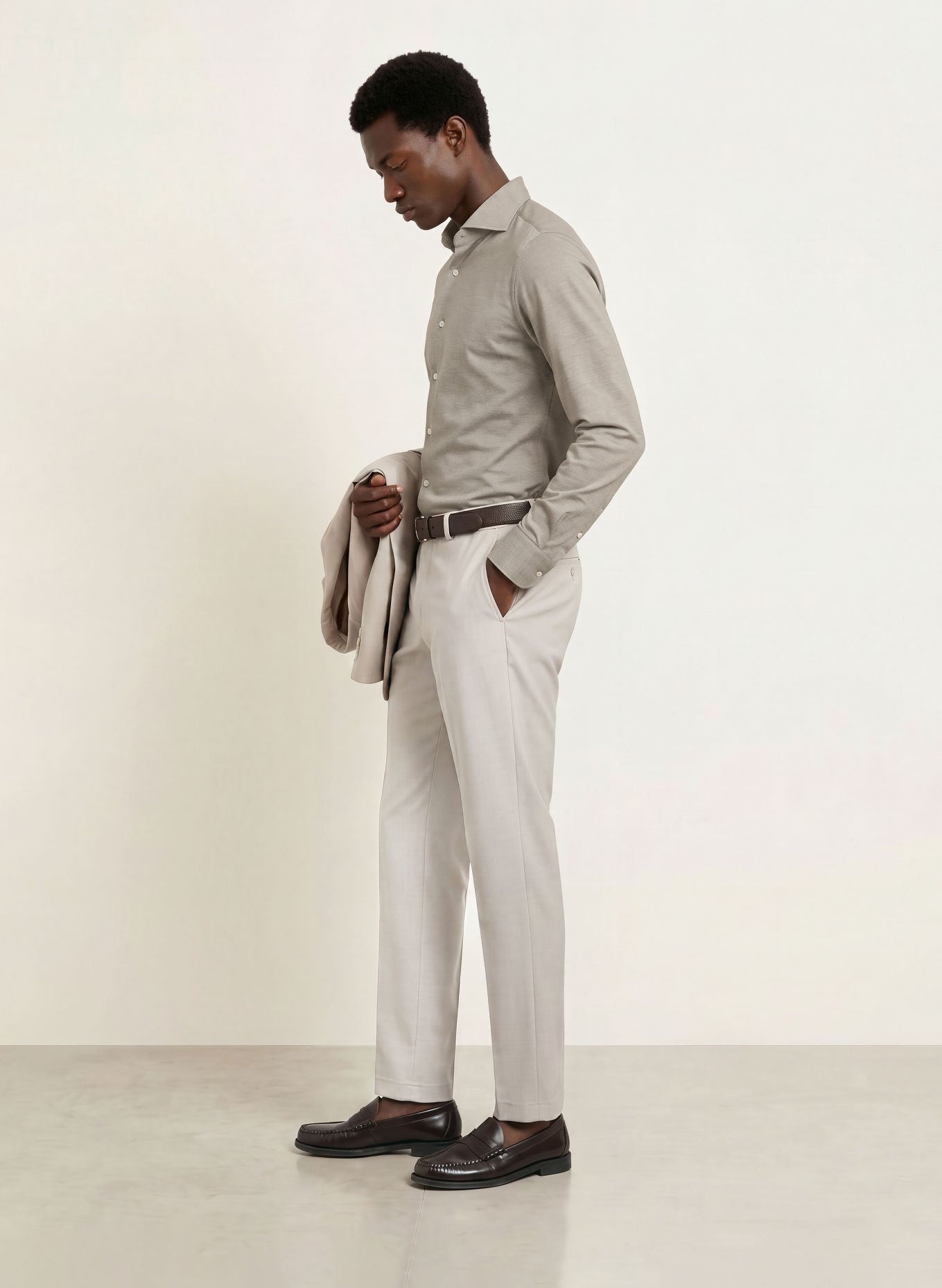 PROFUOMO Hemd Slim Fit: DUNKELGRÜN / CREME