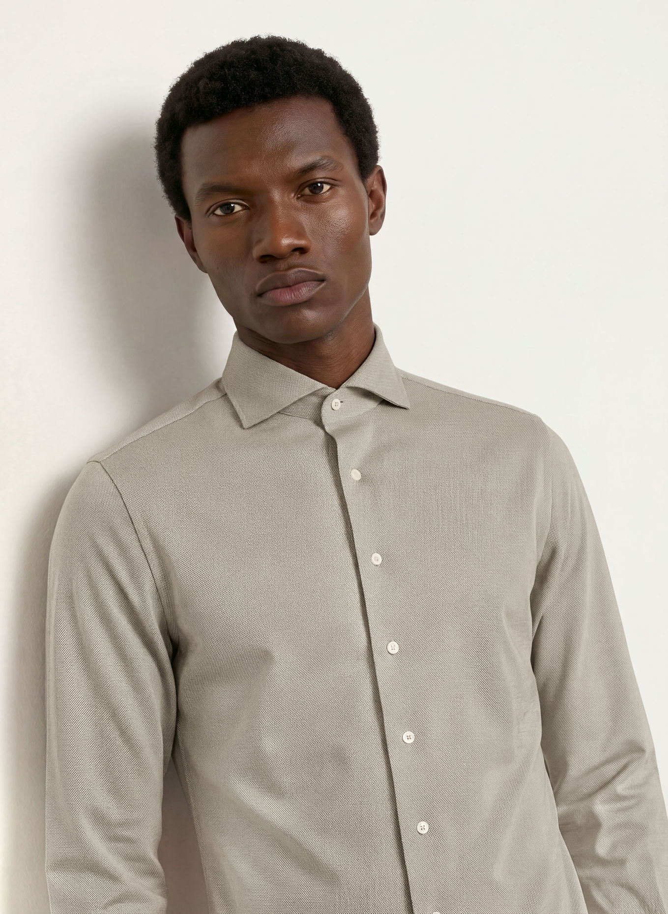 PROFUOMO Hemd Slim Fit: DUNKELGRÜN / CREME