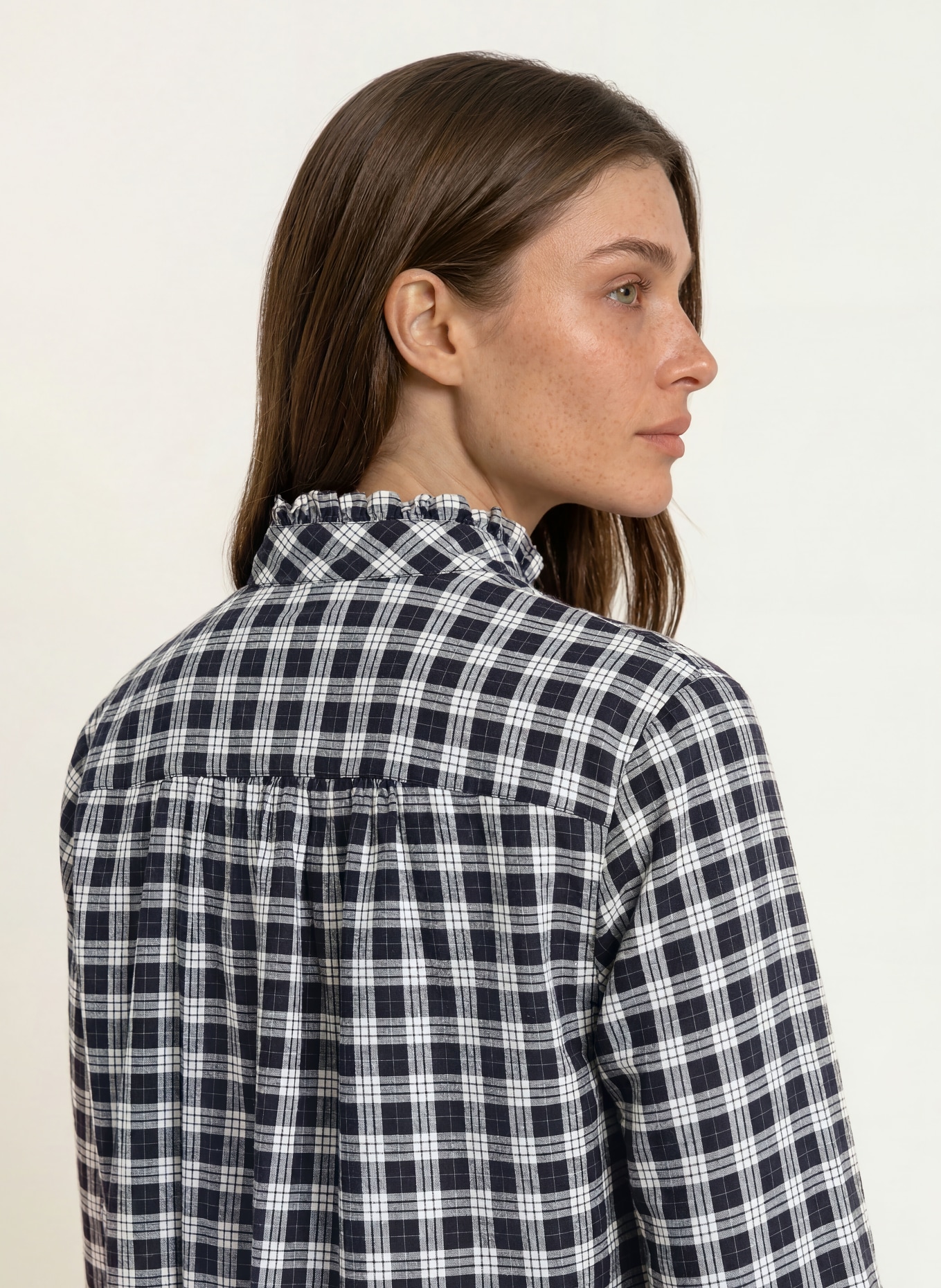 lilienfels Blusenshirt mit Rüschen: SCHWARZ / WEISS